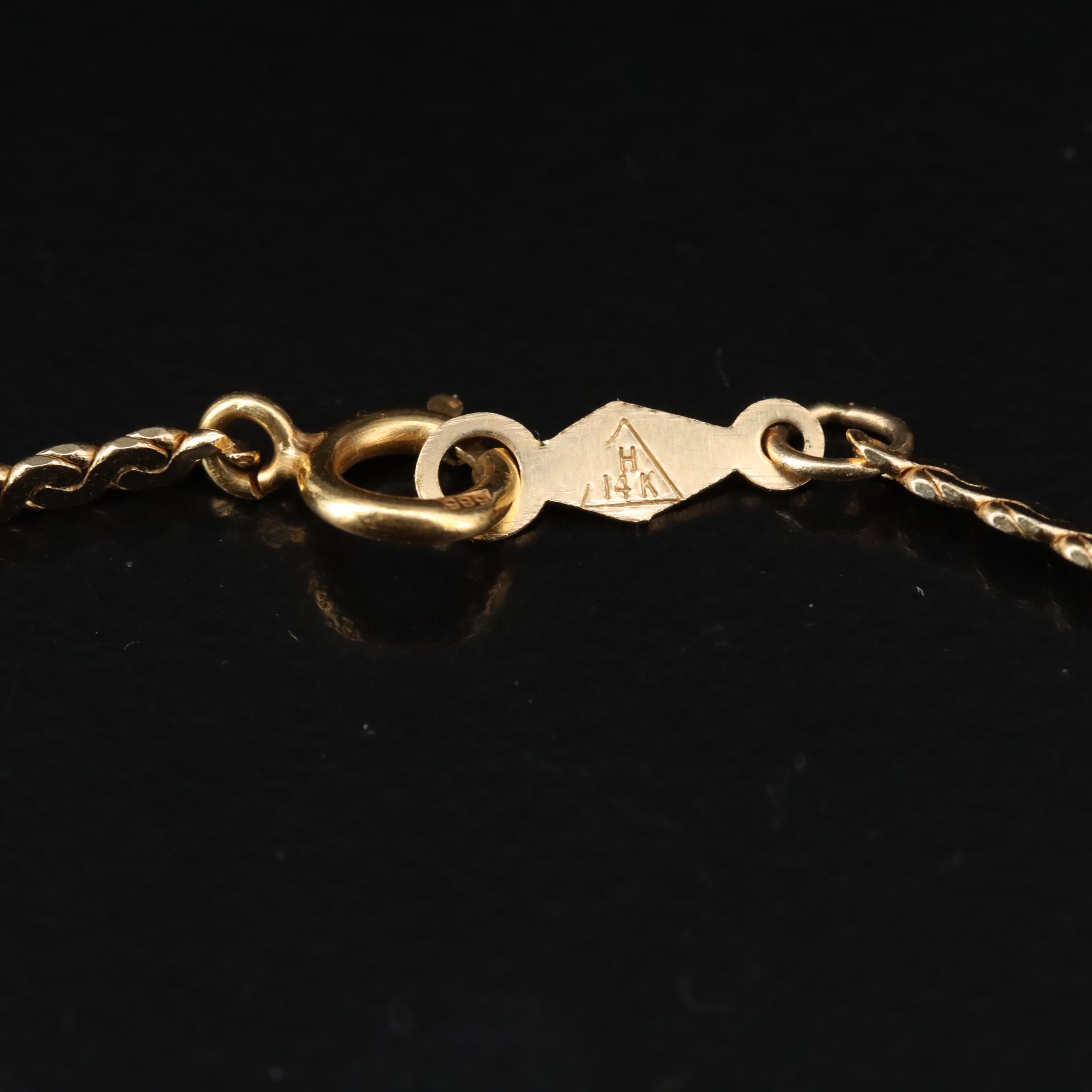 14K Serpentine Chain Necklace