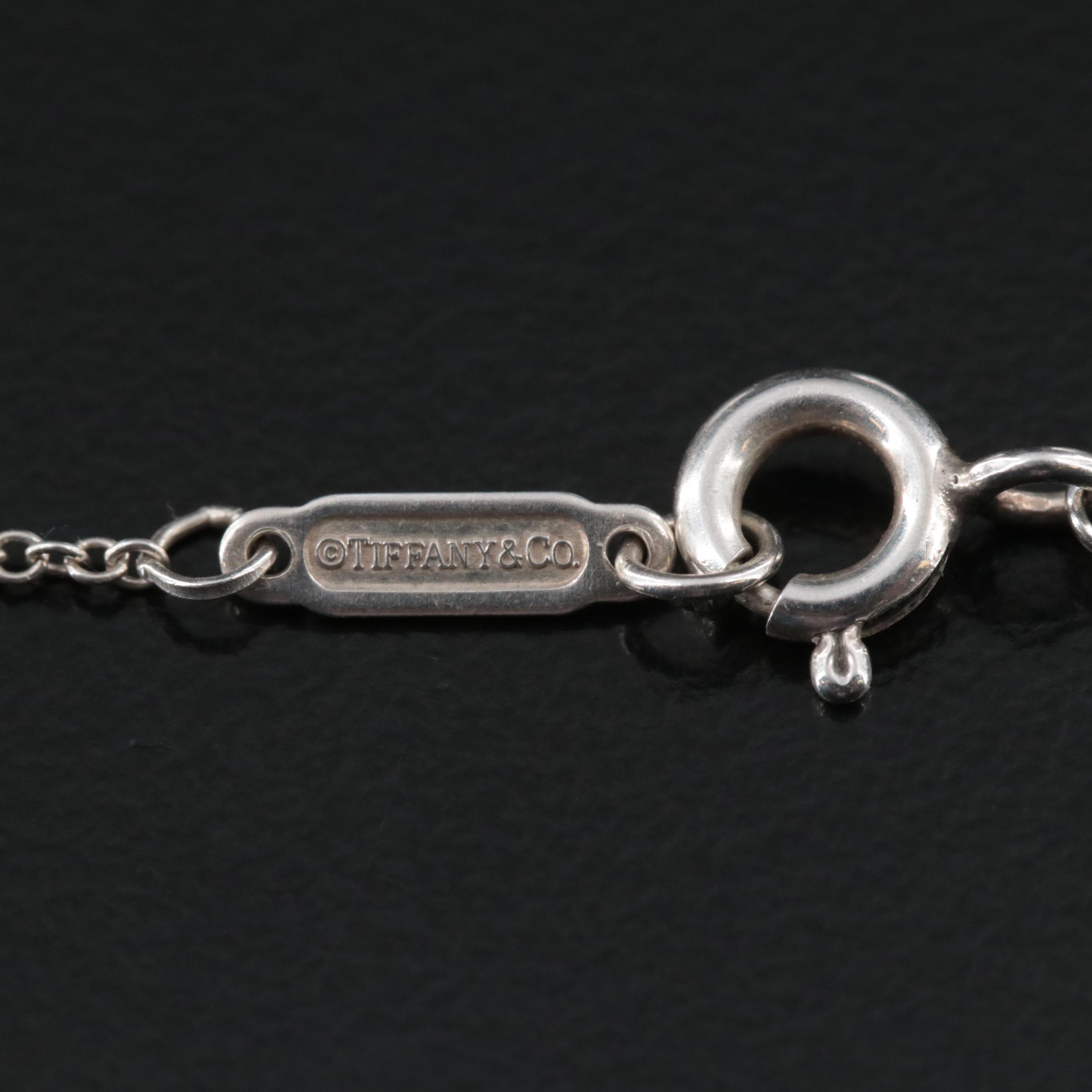 Tiffany & Co. "Return to Tiffany" Sterling Blue Double Heart Tag Necklace