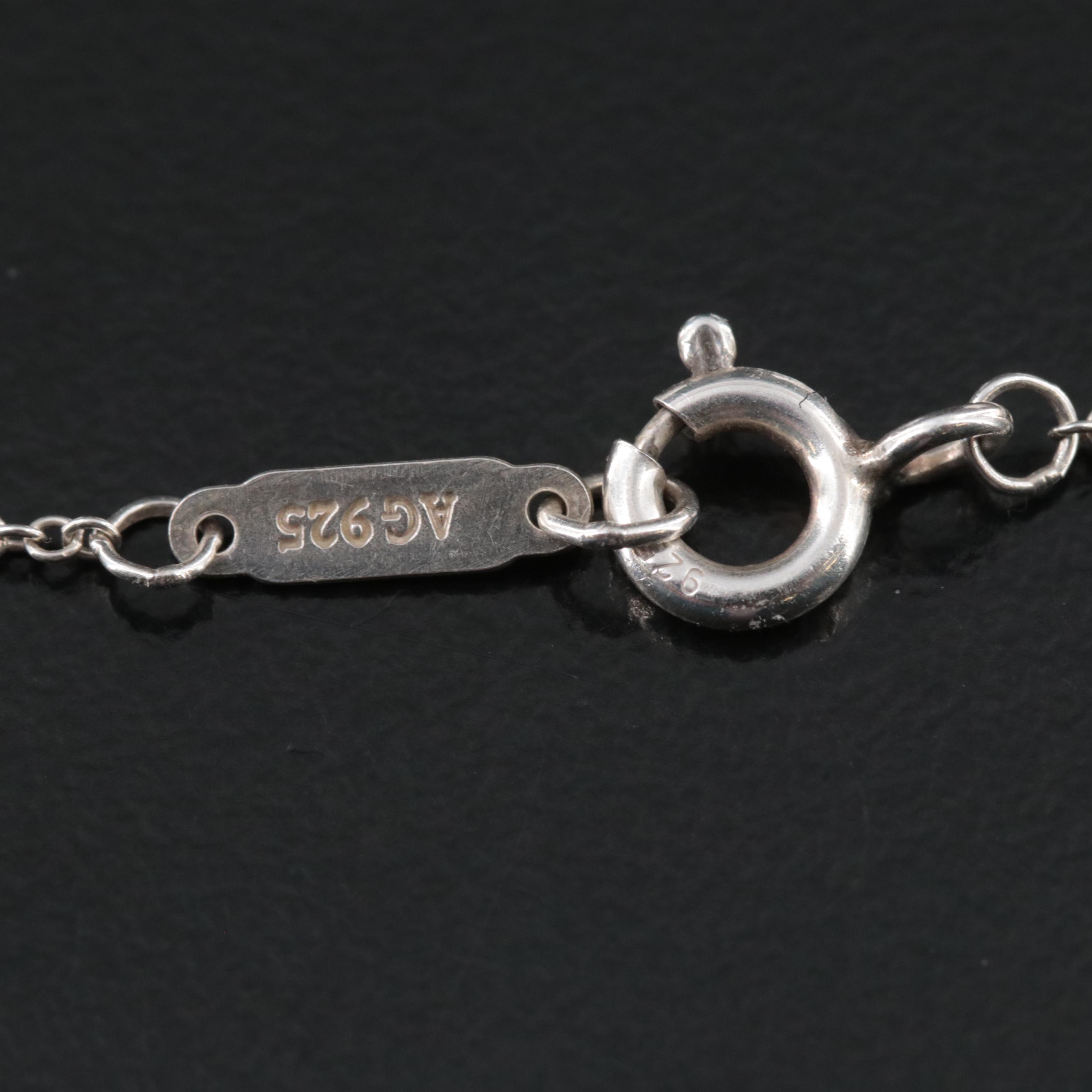 Tiffany & Co. "Return to Tiffany" Sterling Blue Double Heart Tag Necklace