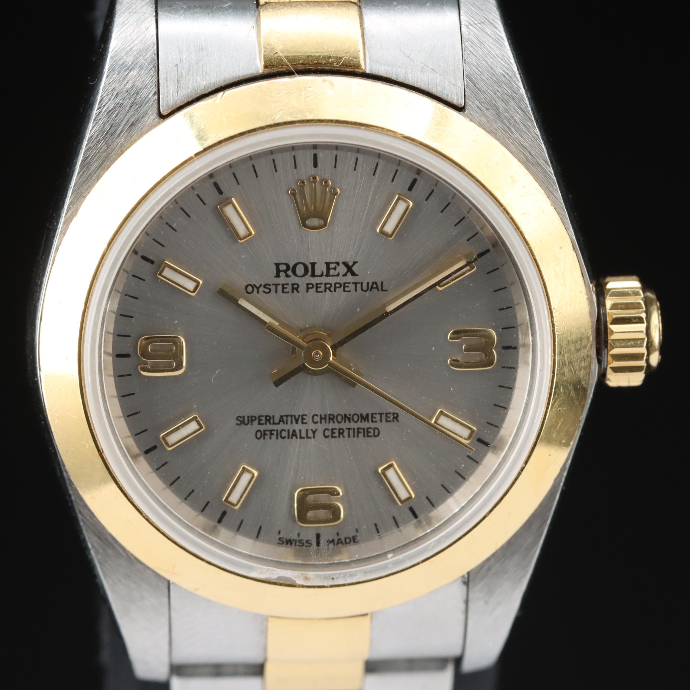 2000 Rolex Oyster Perpetual 18K and Stainless Steel Watch
