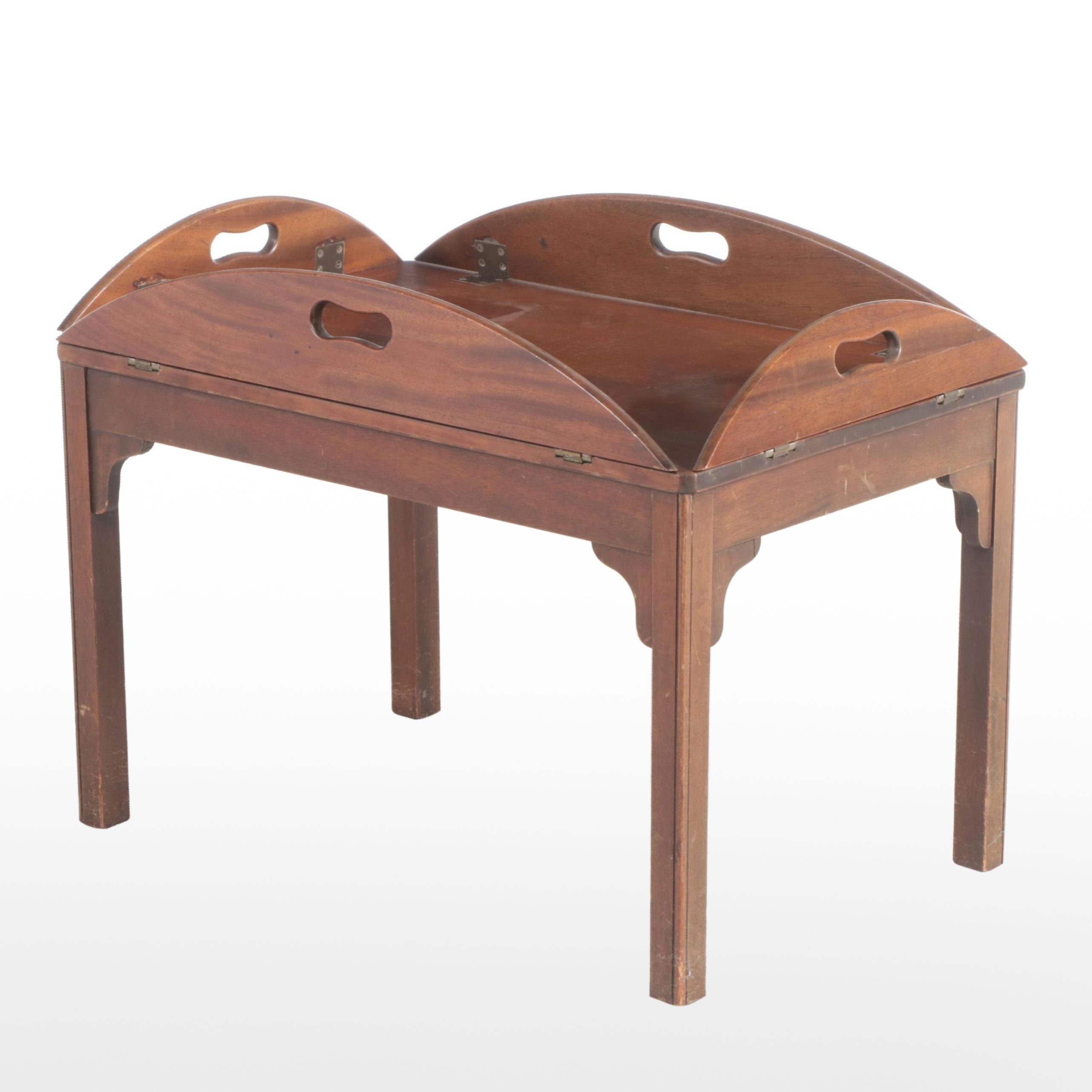 Chippendale Style Mahogany Butler's Tray Coffee Table, 20th Century