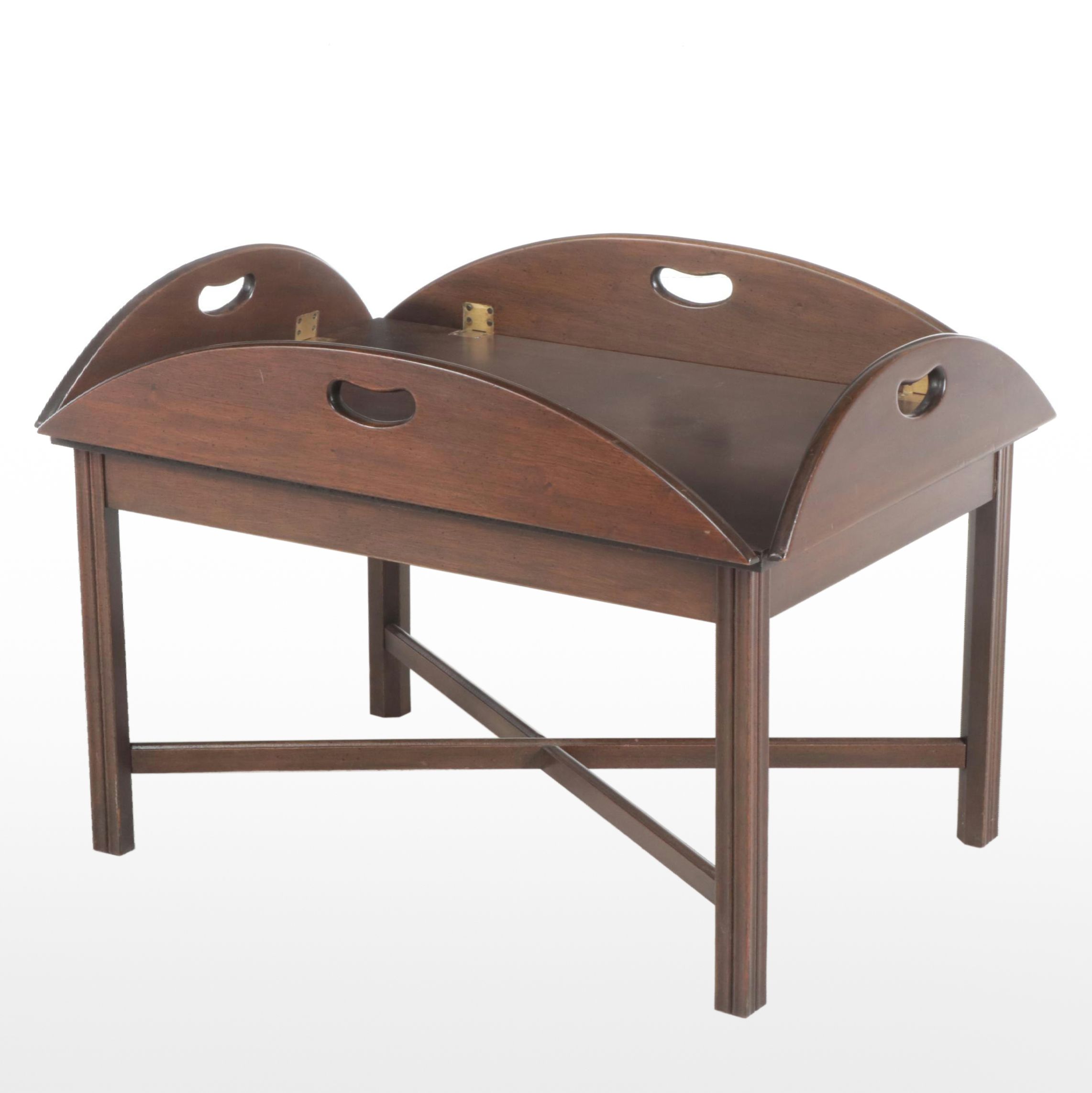 Chippendale Style Mahogany Butler's Tray Coffee Table, 20th Century
