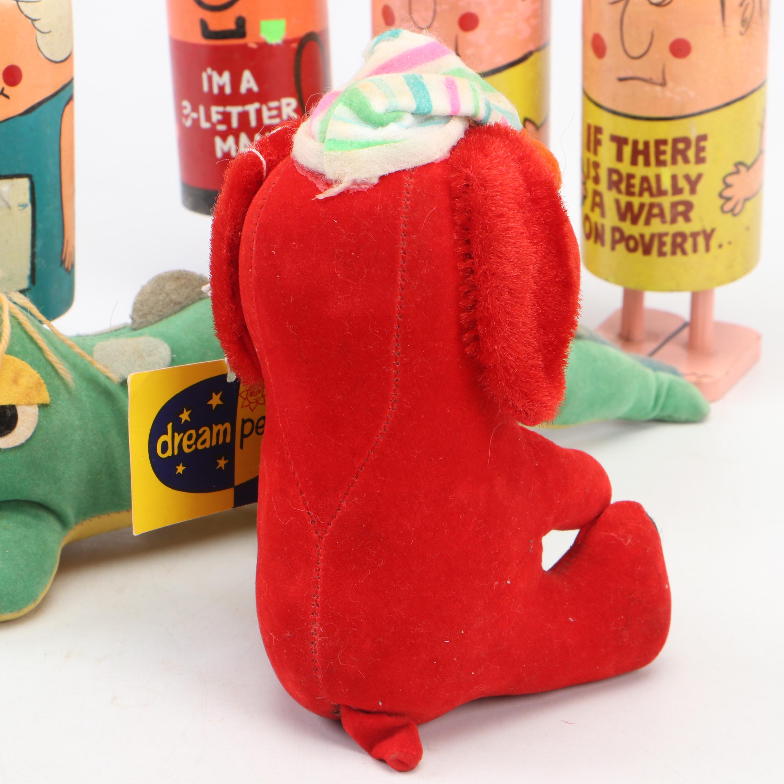 Pride Creations "Popsie" Figurines with Dakin "Dream Pets" Stuffed Toys