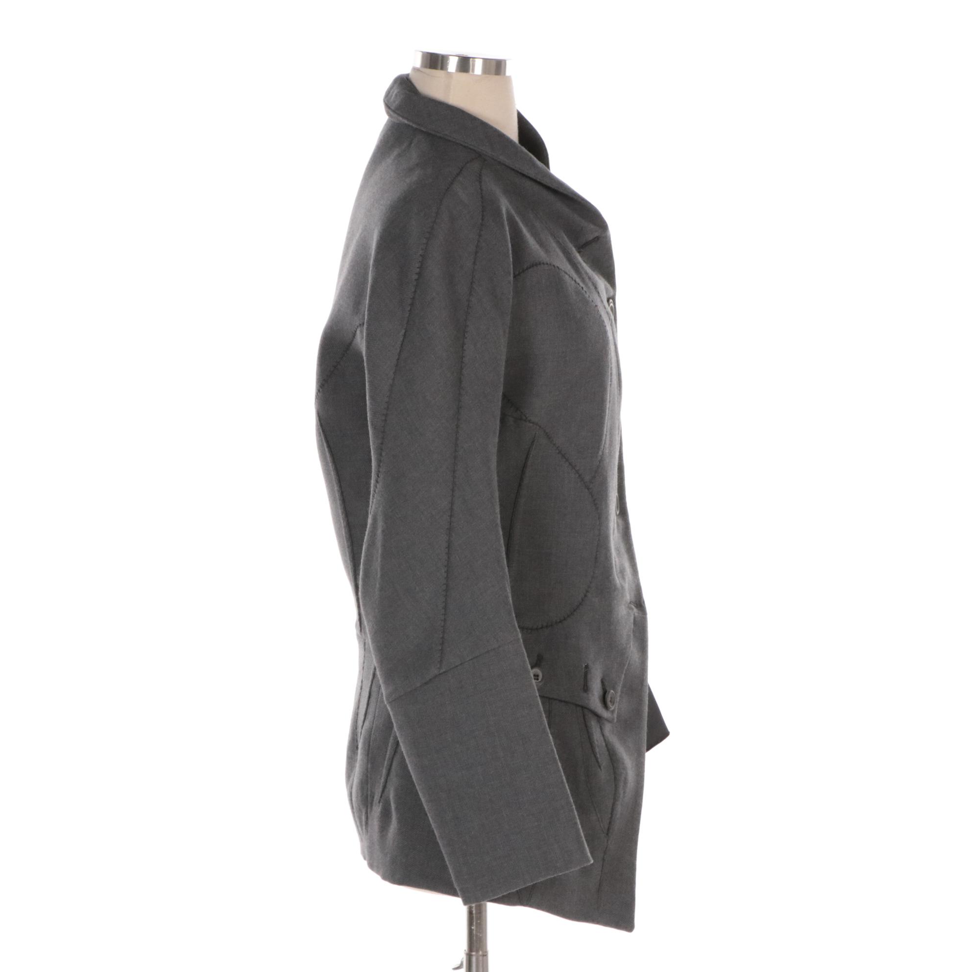 Marithe+Francois Girbaud Interfashion Spa Rimini Wool Jacket with Stitch Detail