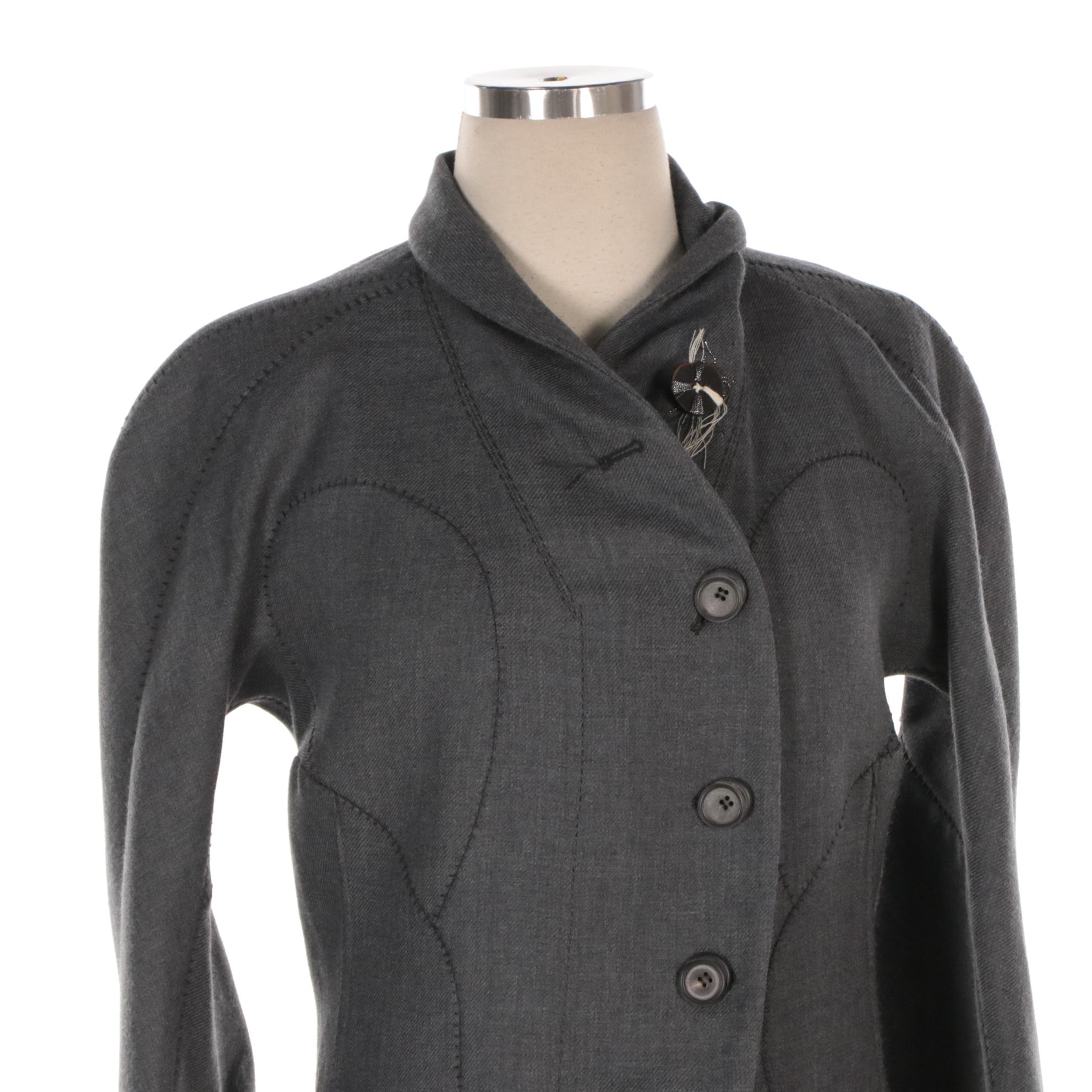 Marithe+Francois Girbaud Interfashion Spa Rimini Wool Jacket with Stitch Detail