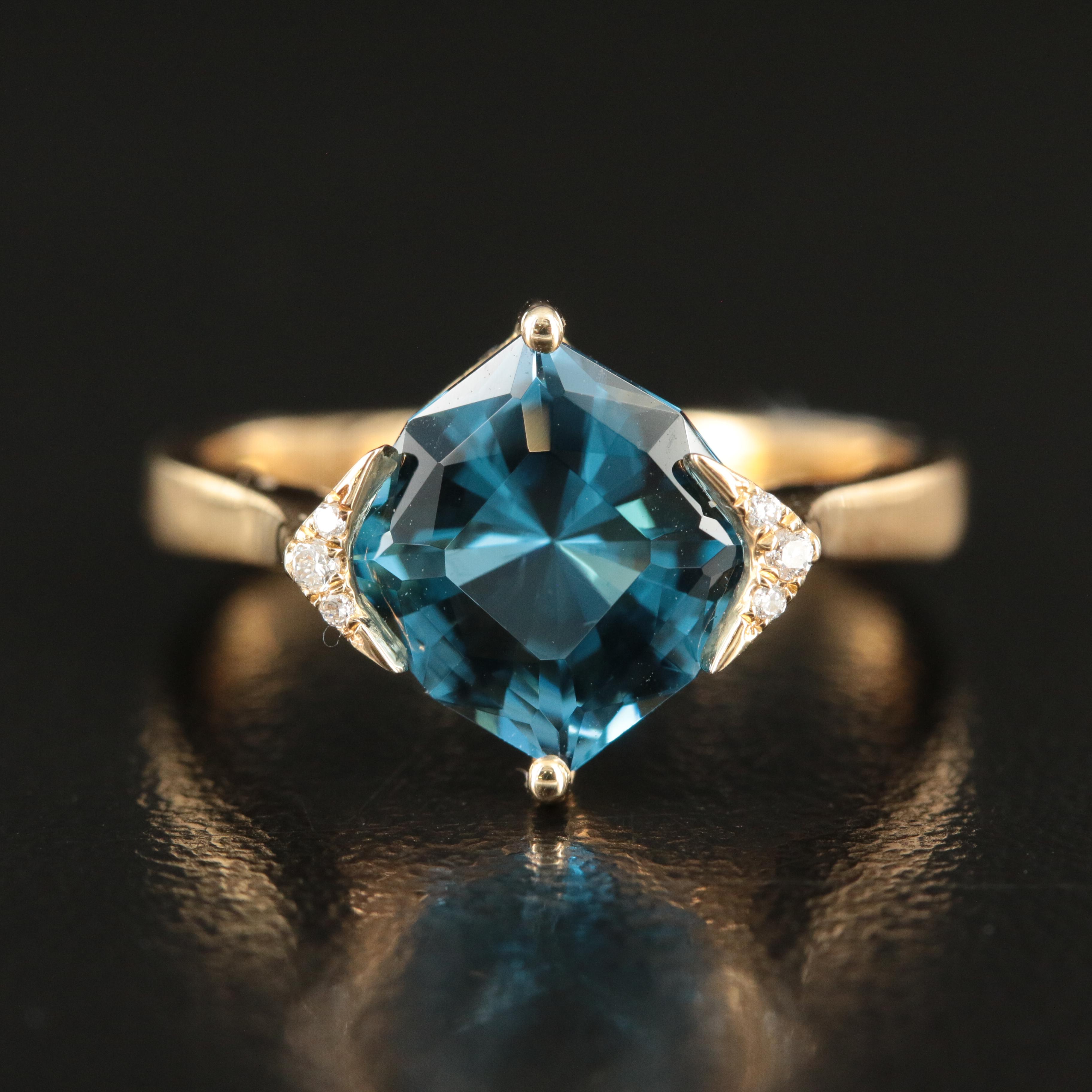 14K Topaz and Diamond Ring