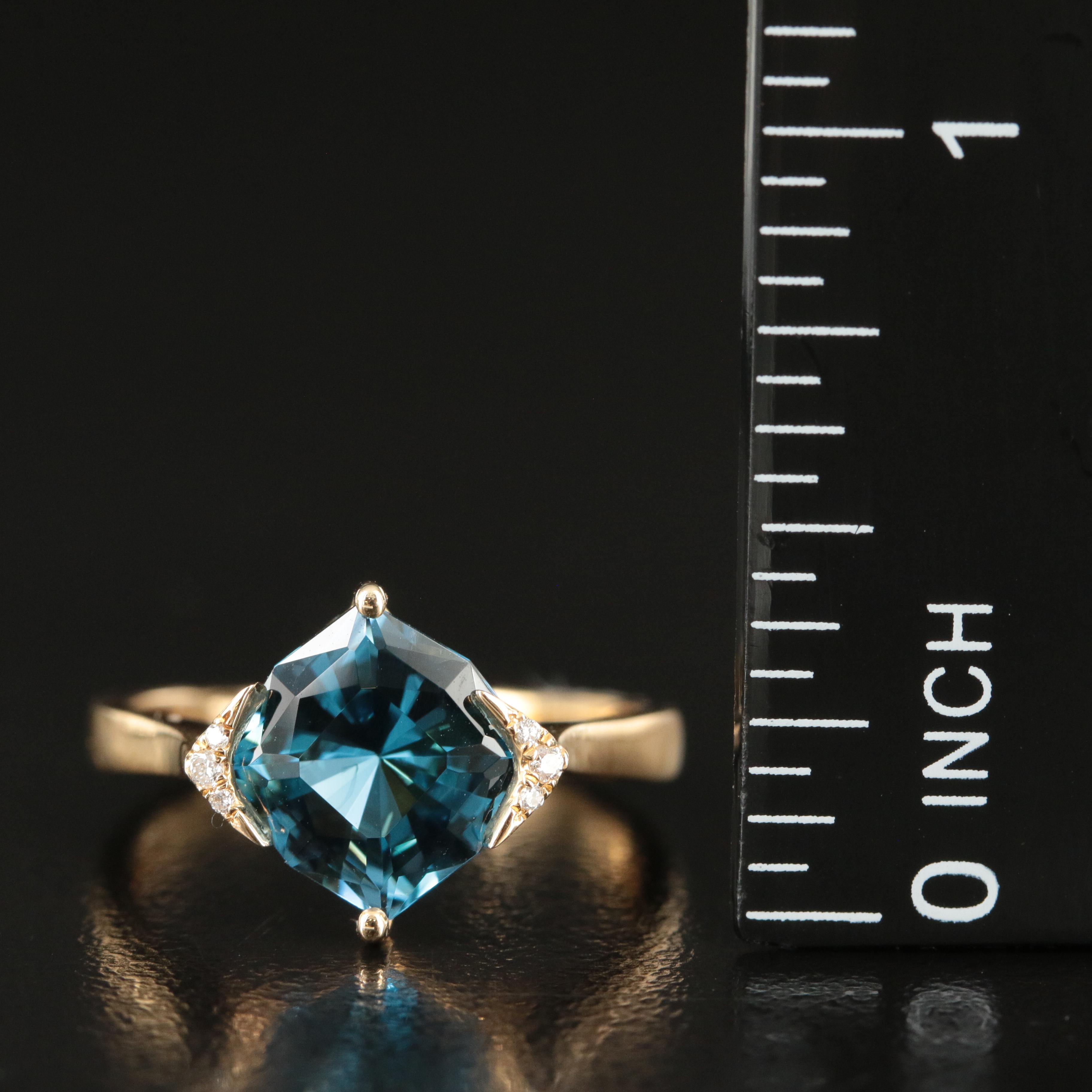 14K Topaz and Diamond Ring