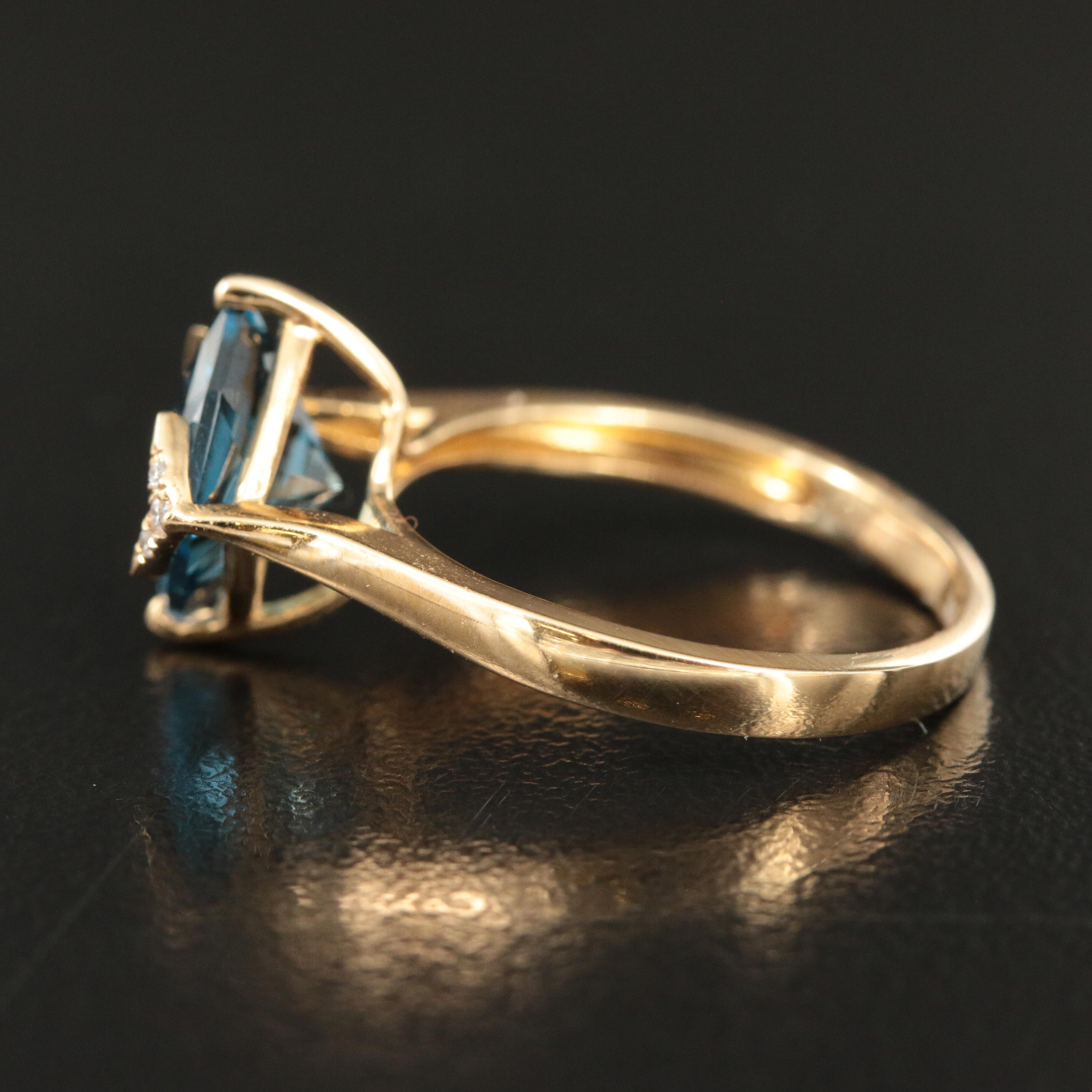 14K Topaz and Diamond Ring