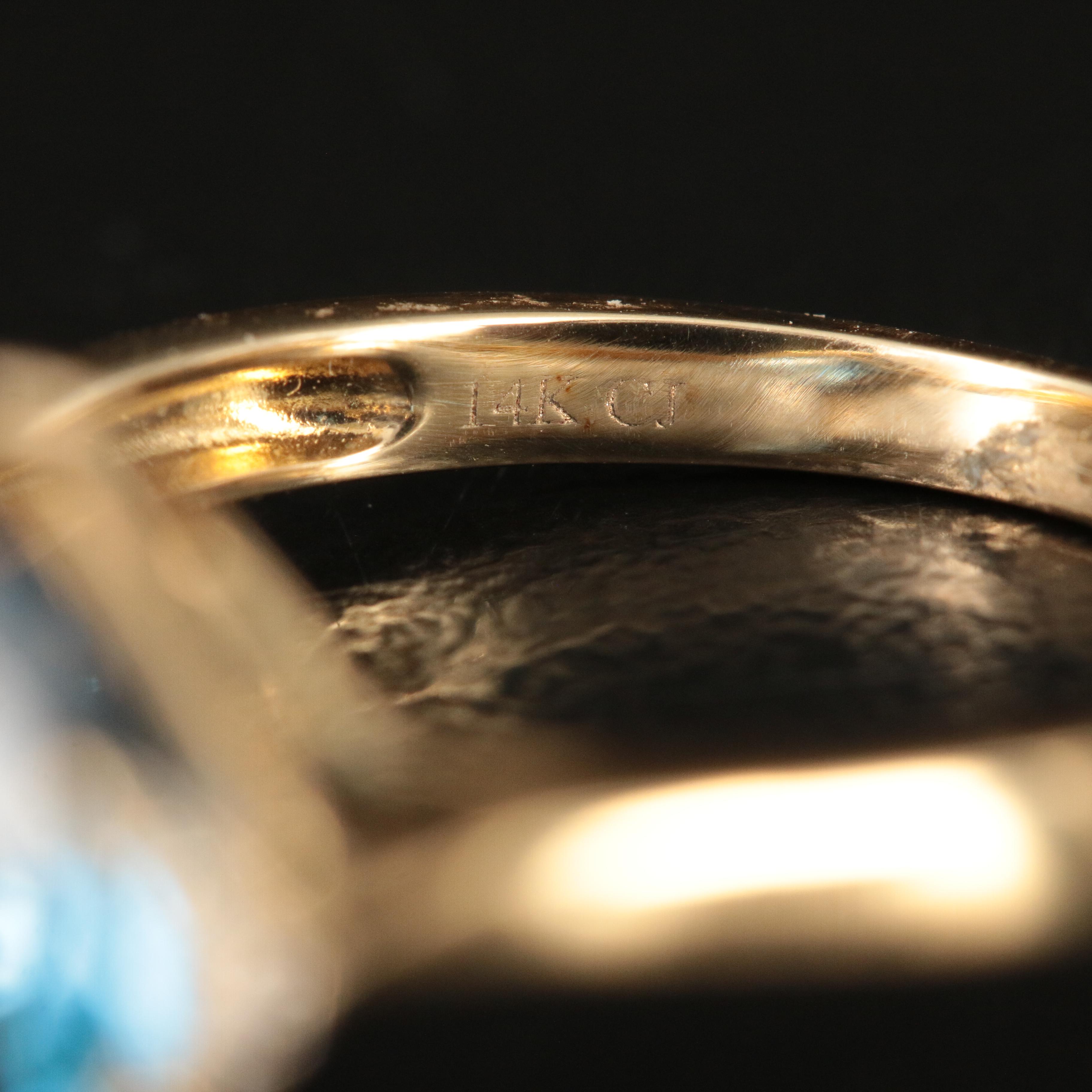 14K Topaz and Diamond Ring