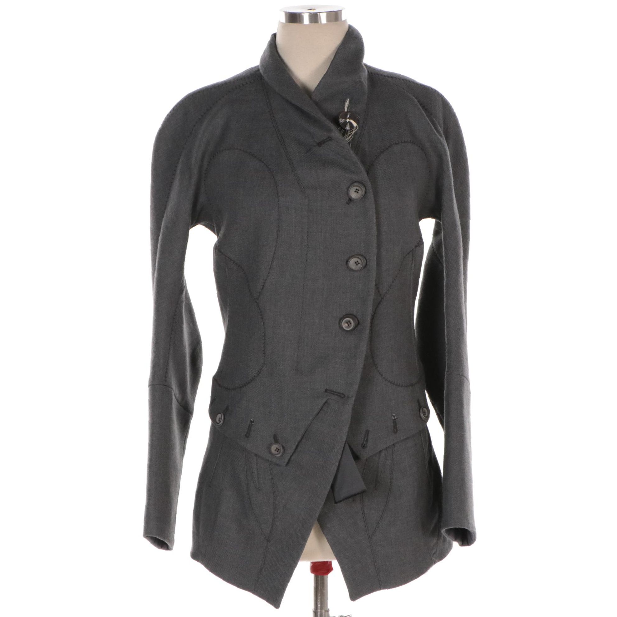 Marithe+Francois Girbaud Interfashion Spa Rimini Wool Jacket with Stitch Detail