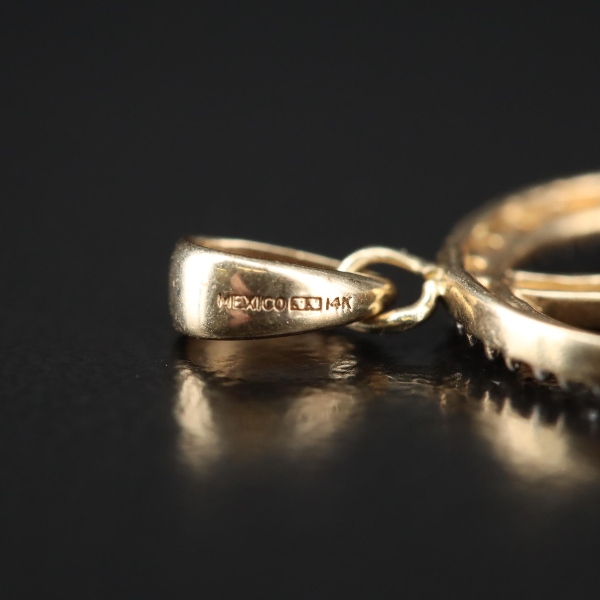 14K 0.12 CTW Diamond Peace Sign Charm