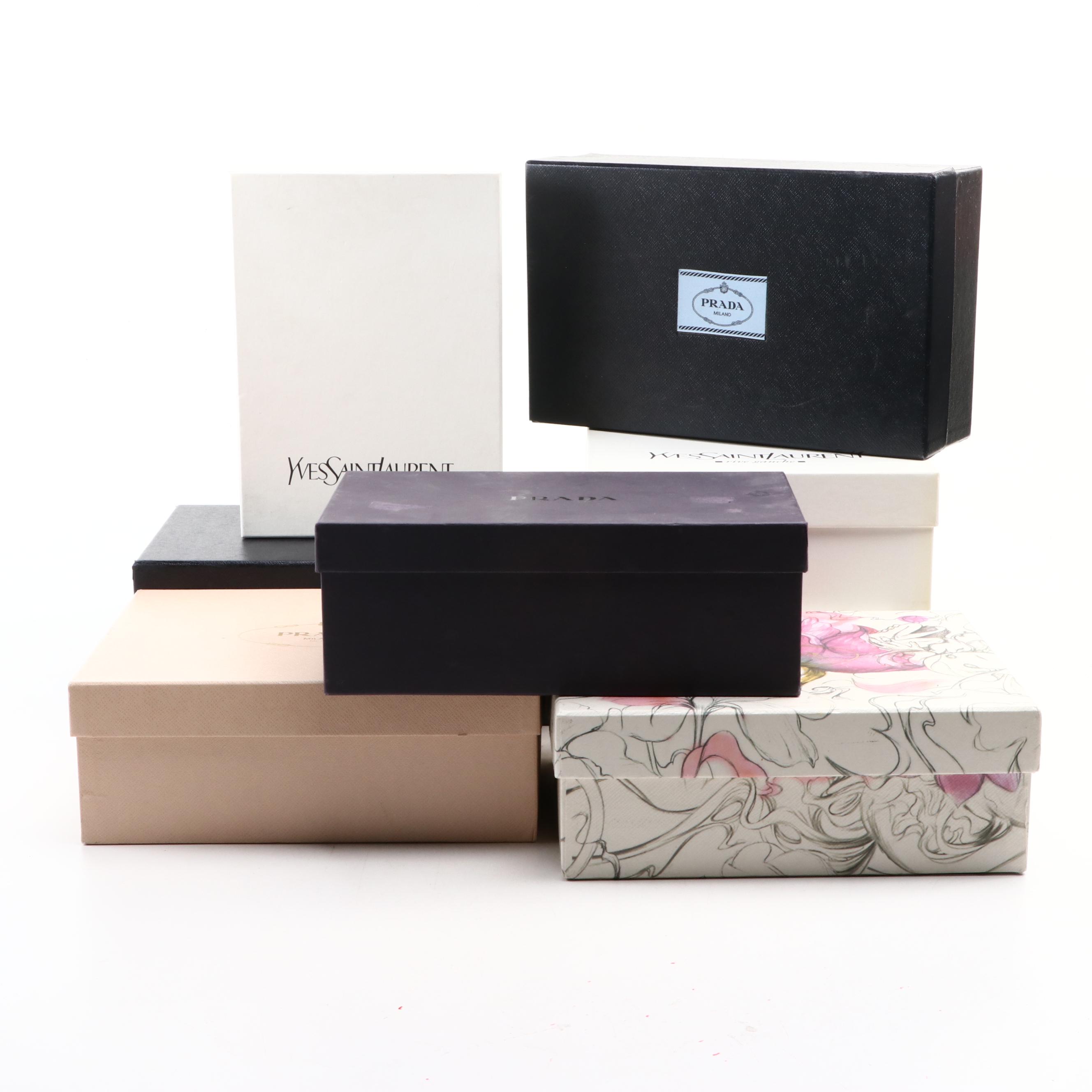 Yves Saint Laurent and Prada Retail Product Boxes