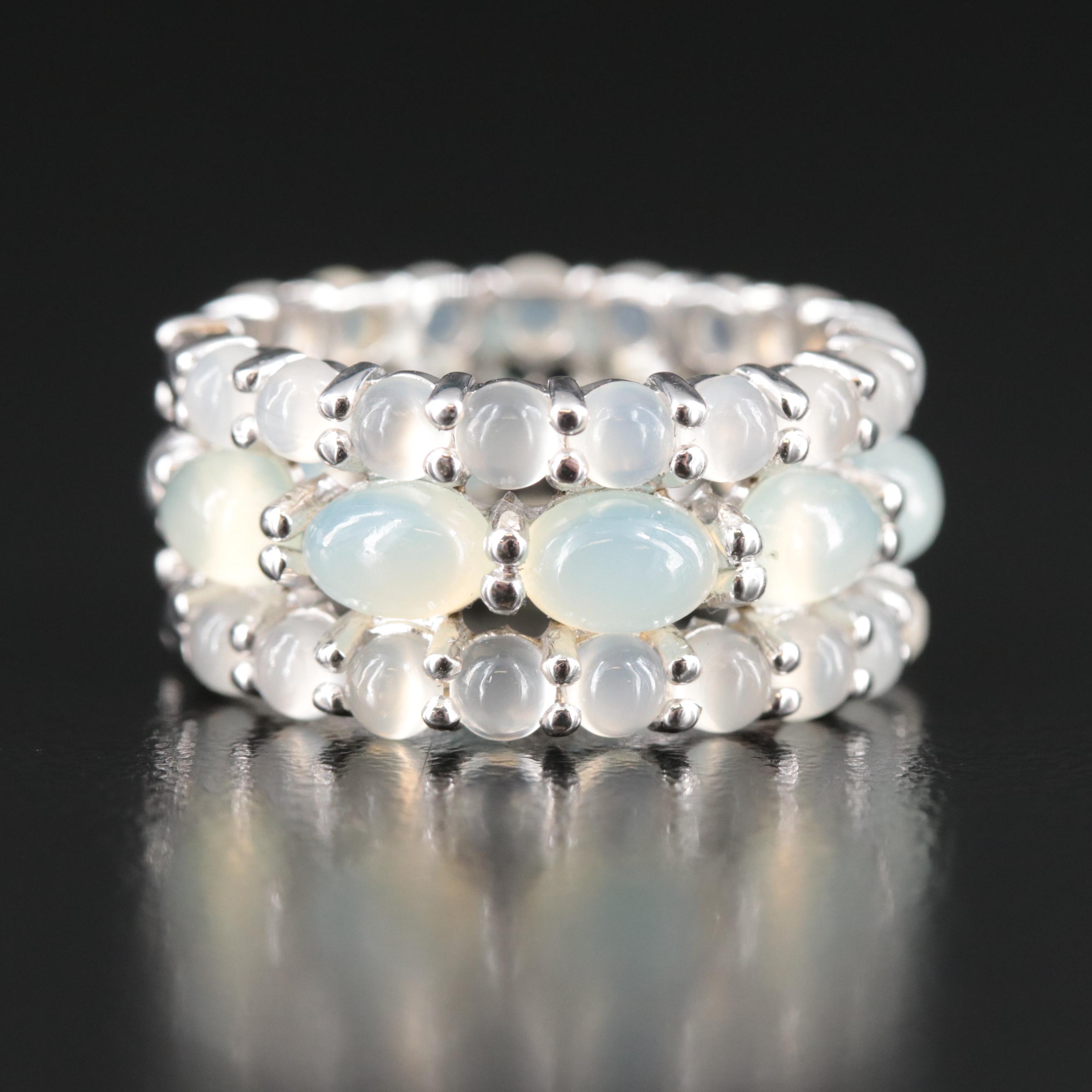18K Wide Moonstone Band