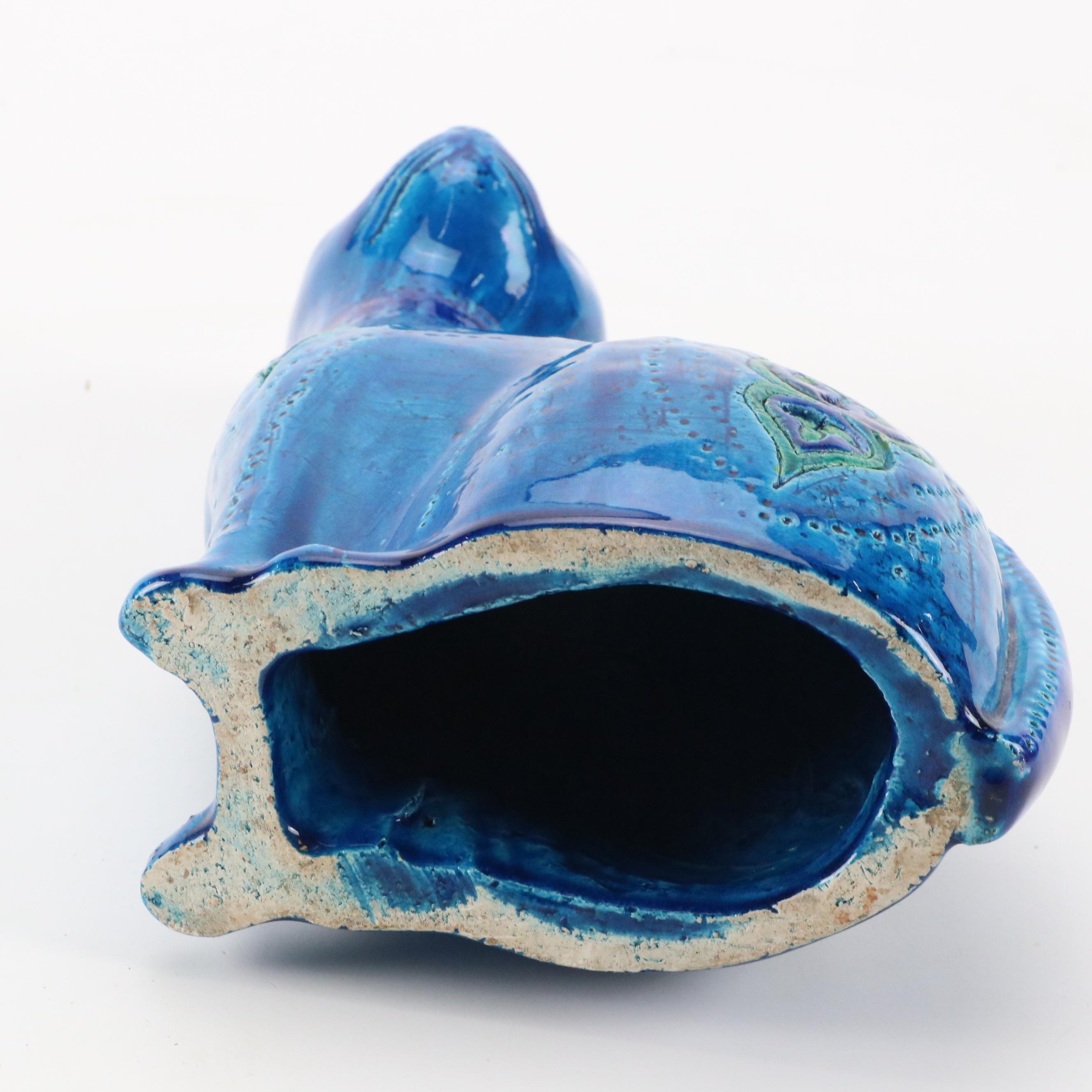Aldo Londi for Bitossi "Rimini Blue" Ceramic Cat Figurine
