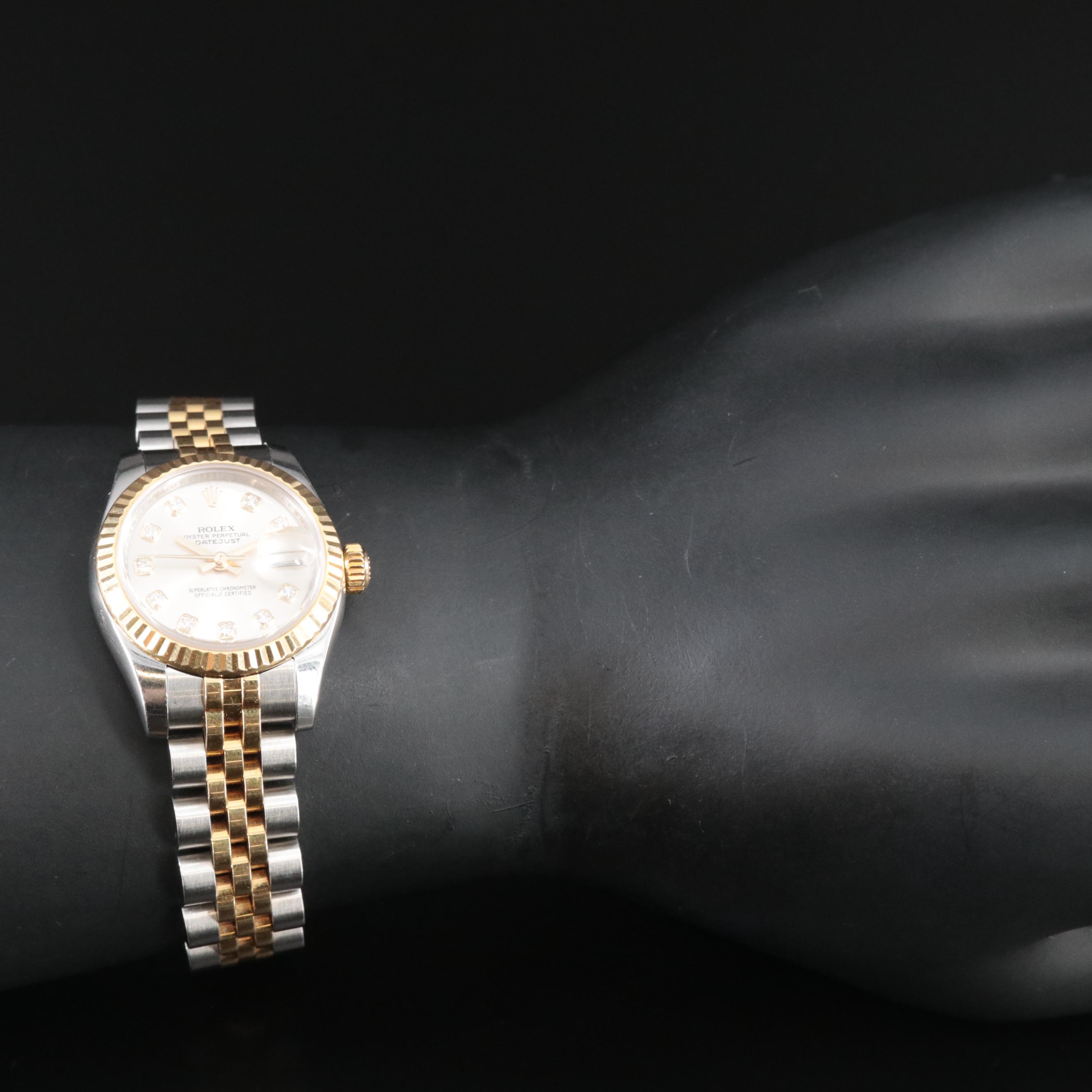 2008 Rolex Factory Diamond Dial Datejust Watch