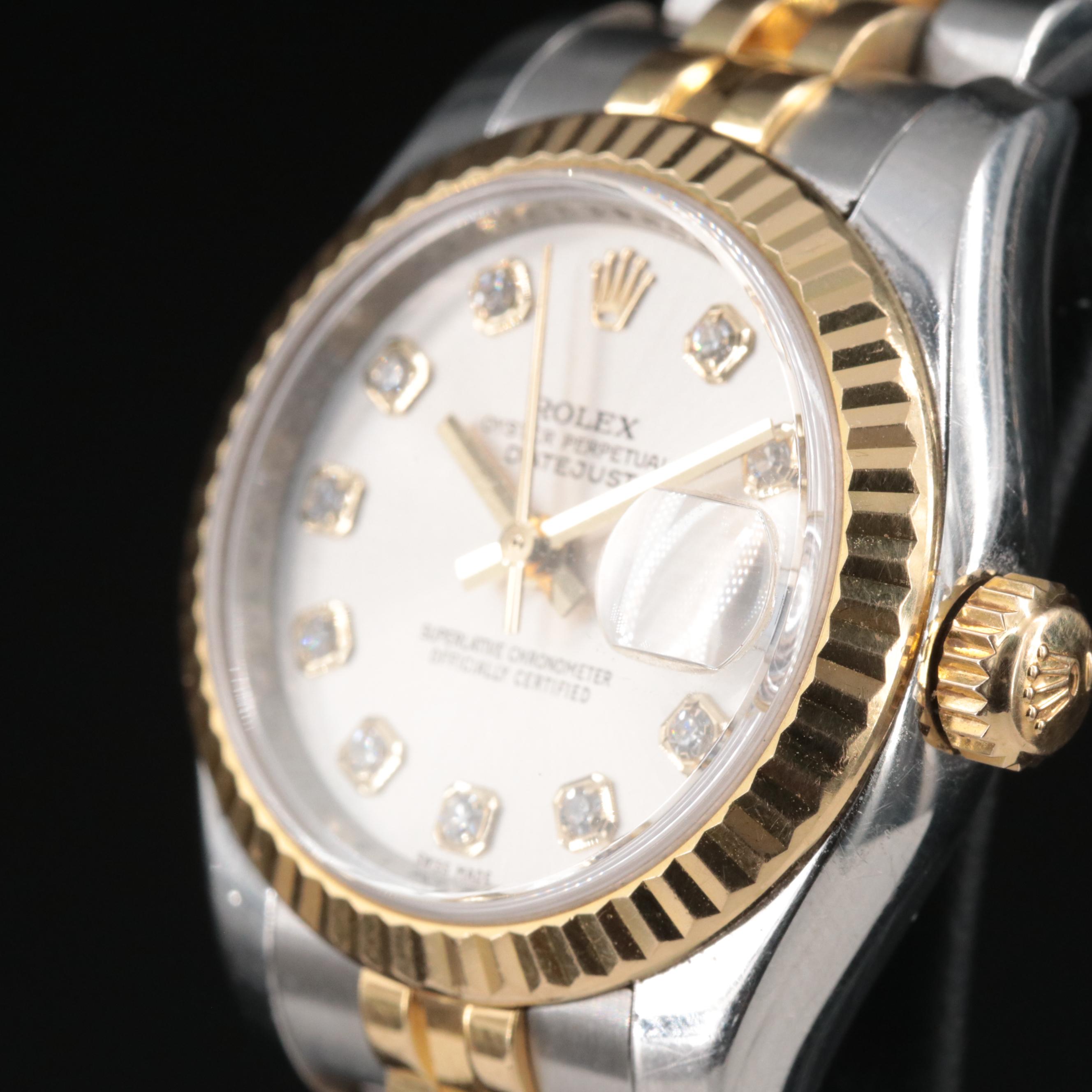 2008 Rolex Factory Diamond Dial Datejust Watch