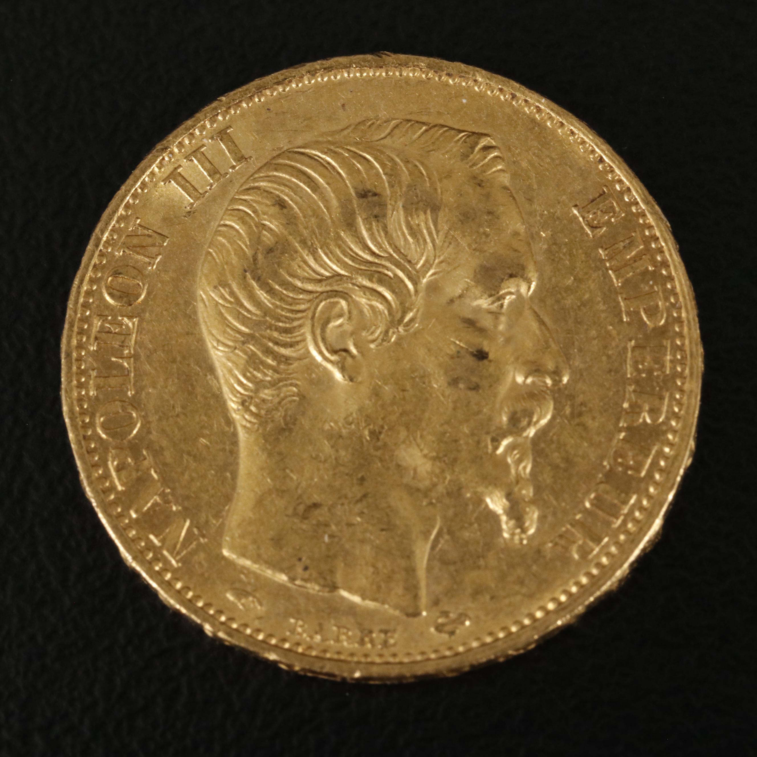 1856-A France Twenty Francs Gold Coin