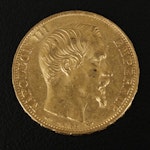 1856-A France Twenty Francs Gold Coin