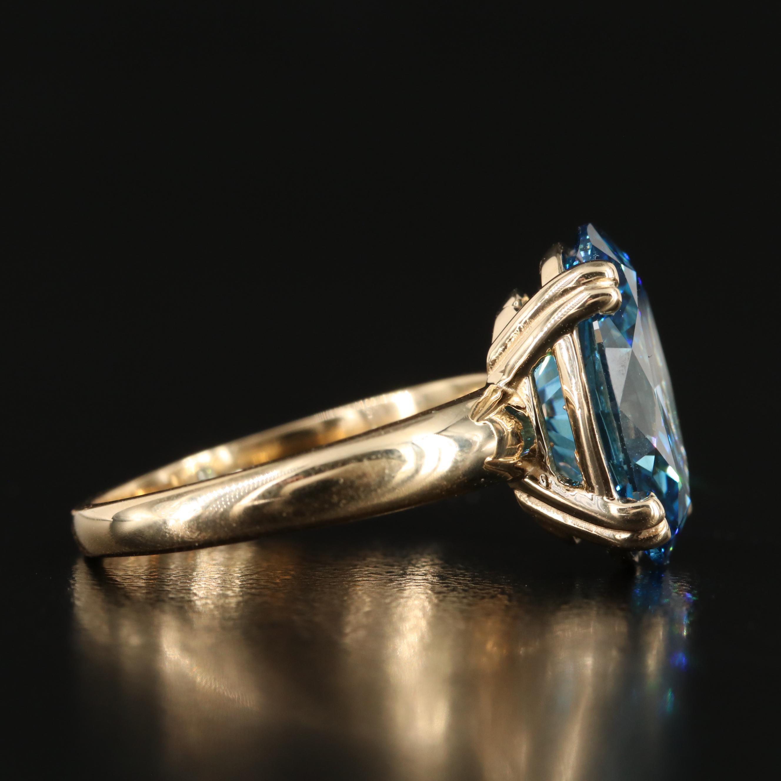 18K 5.22 CTW Lab Grown Fancy Dark Blue Diamond Solitaire Ring