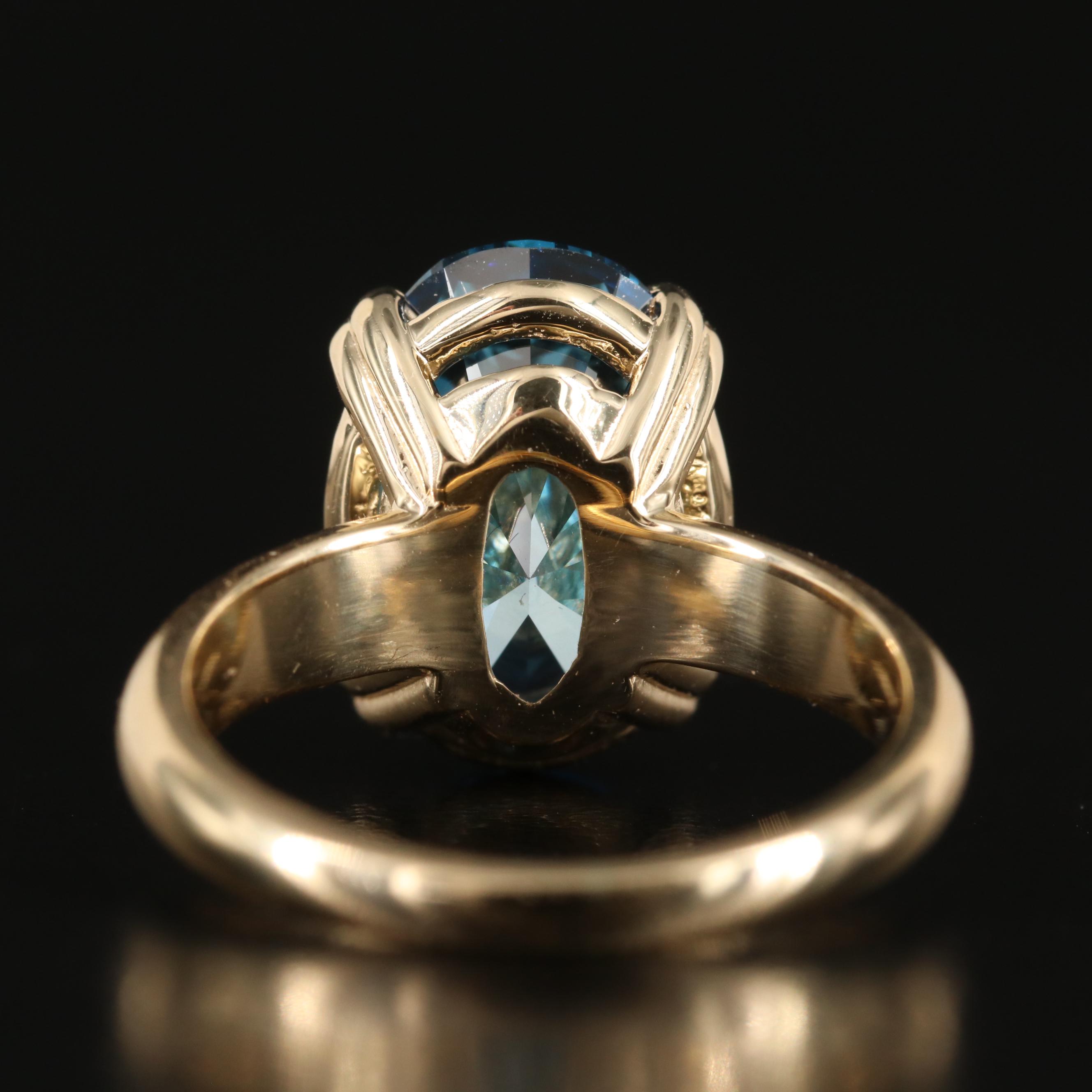 18K 5.22 CTW Lab Grown Fancy Dark Blue Diamond Solitaire Ring