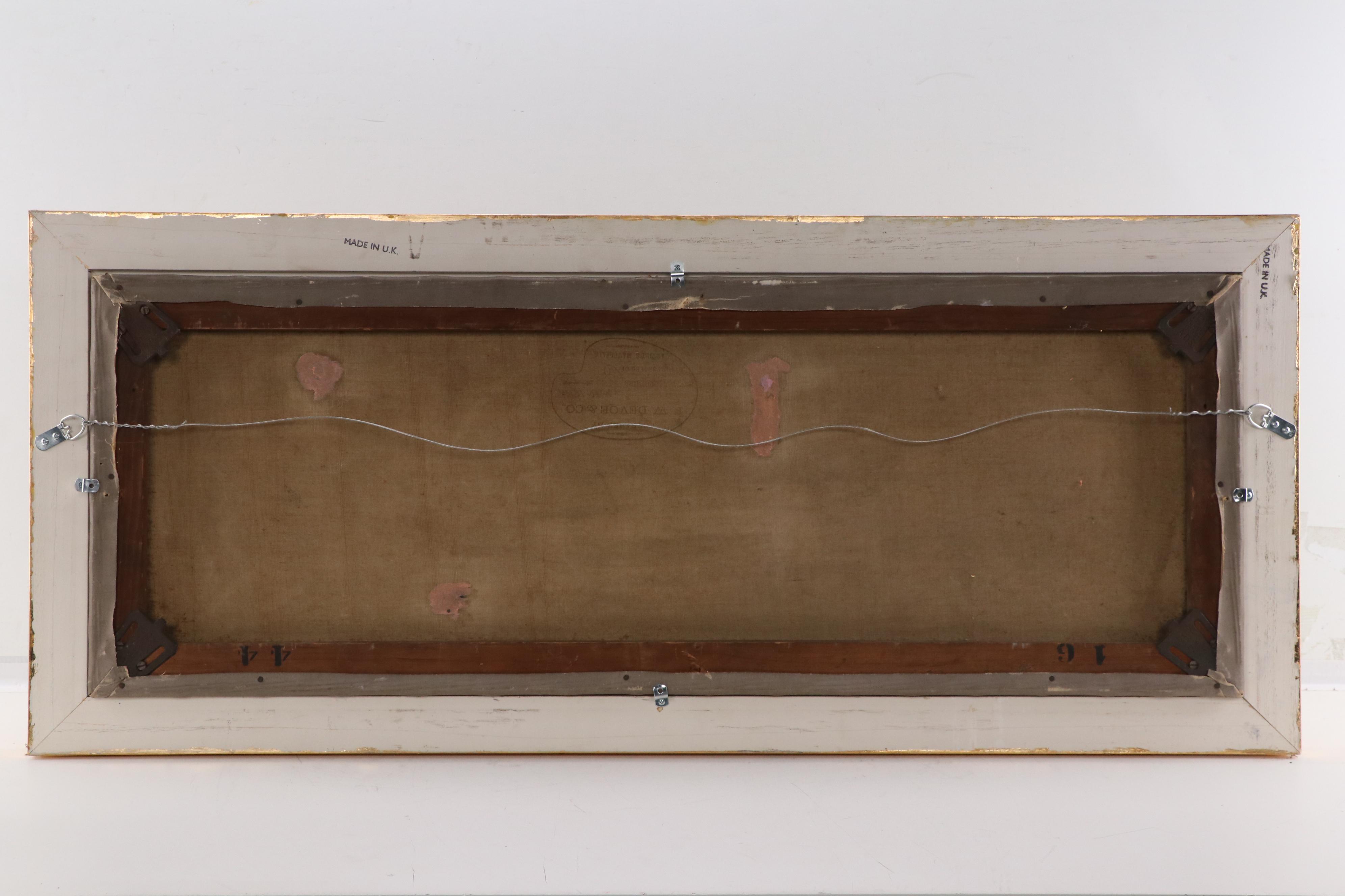 Oil Painting of Eight Fishermen Along Waterline, Circa 1883