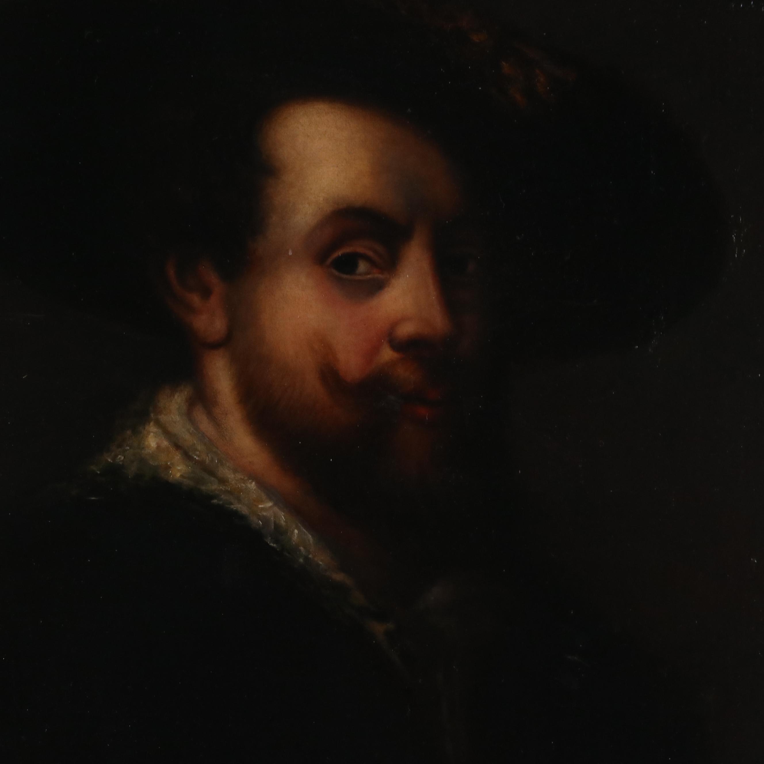 Oil Painting After Peter Paul Rubens "Self-Portrait," Late 19th Century