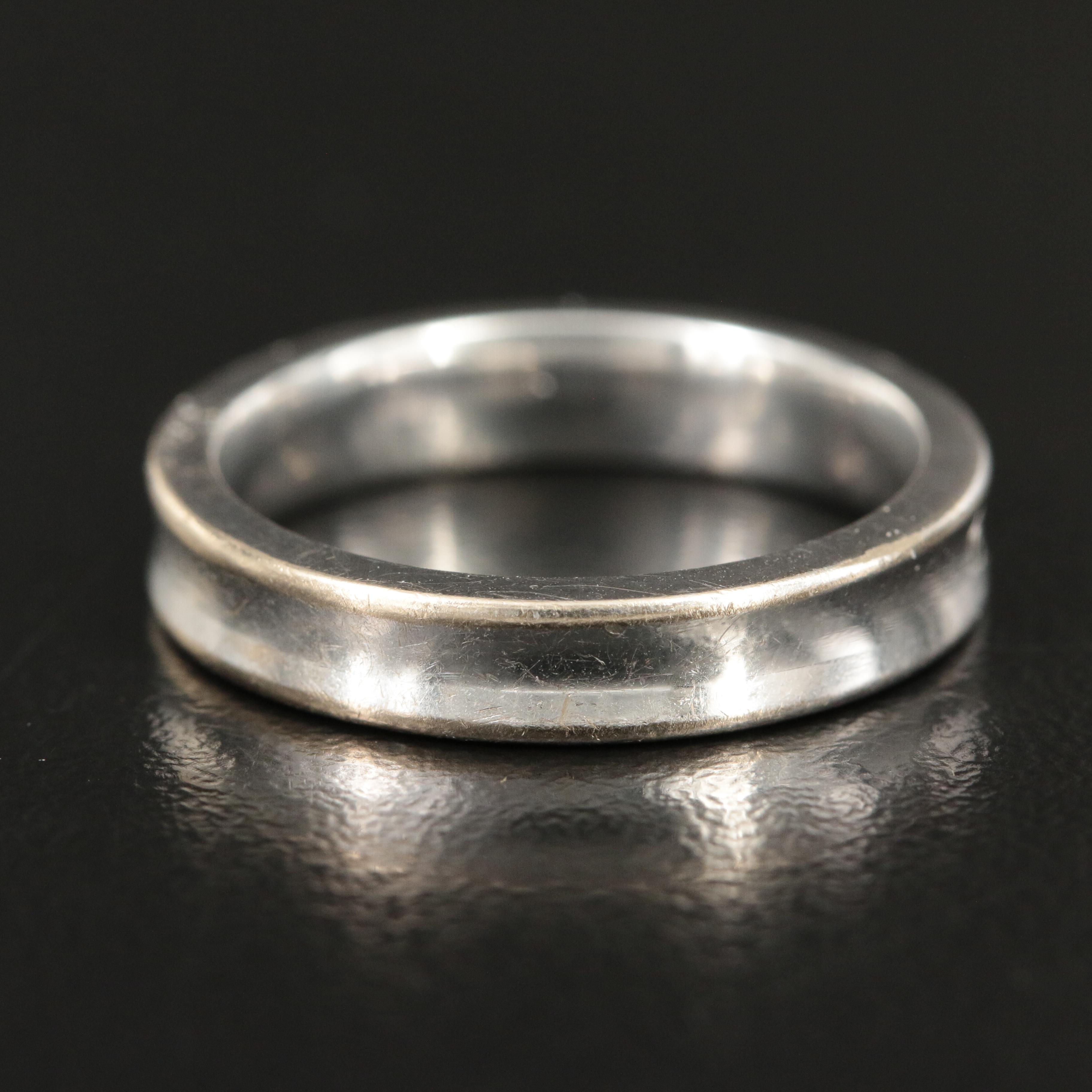 Tiffany & Co. "1837" 18K Narrow Band with Diamond Accents