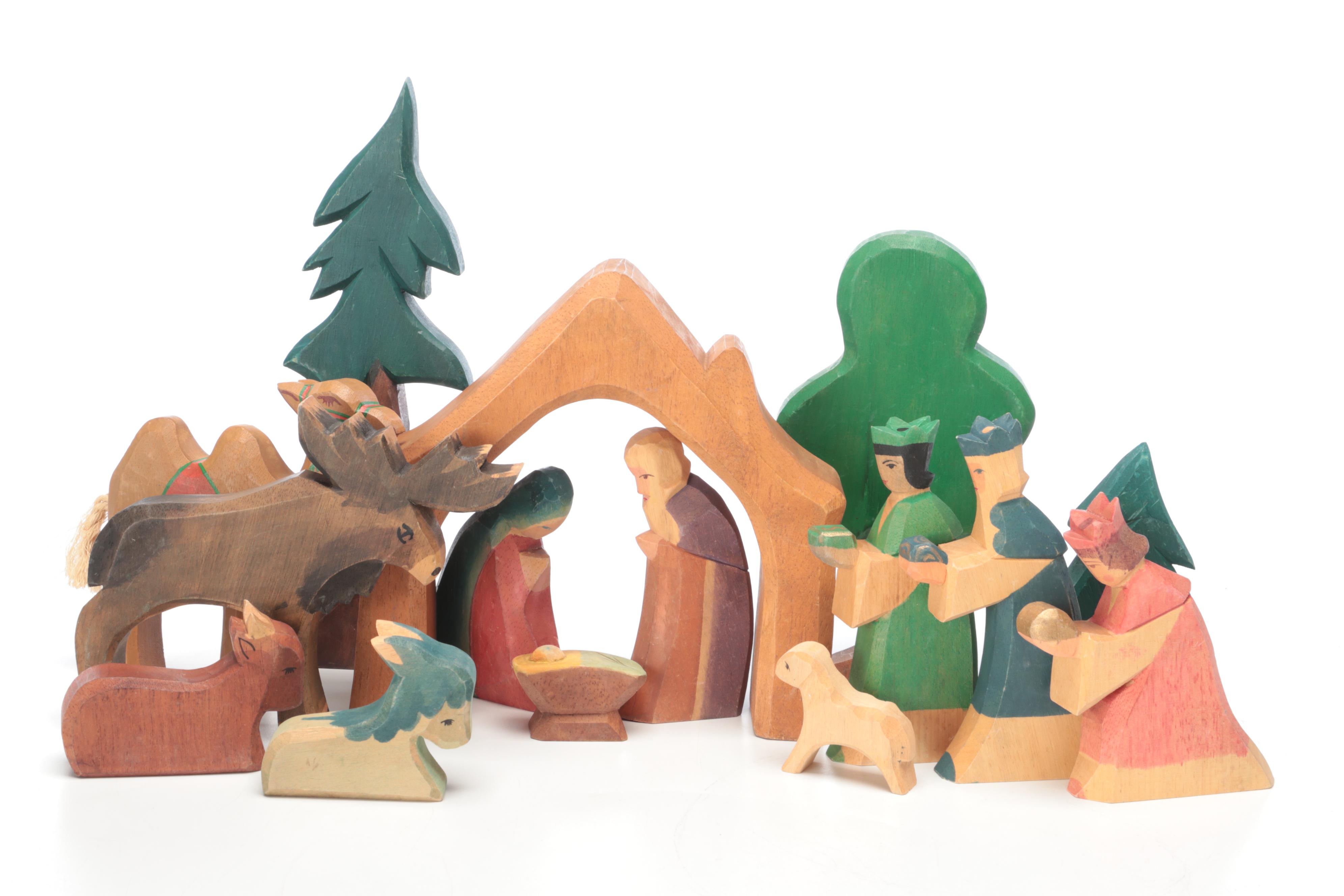 Hallmark Porcelain Nativity Set with Roman Bisque Nativity Set and More