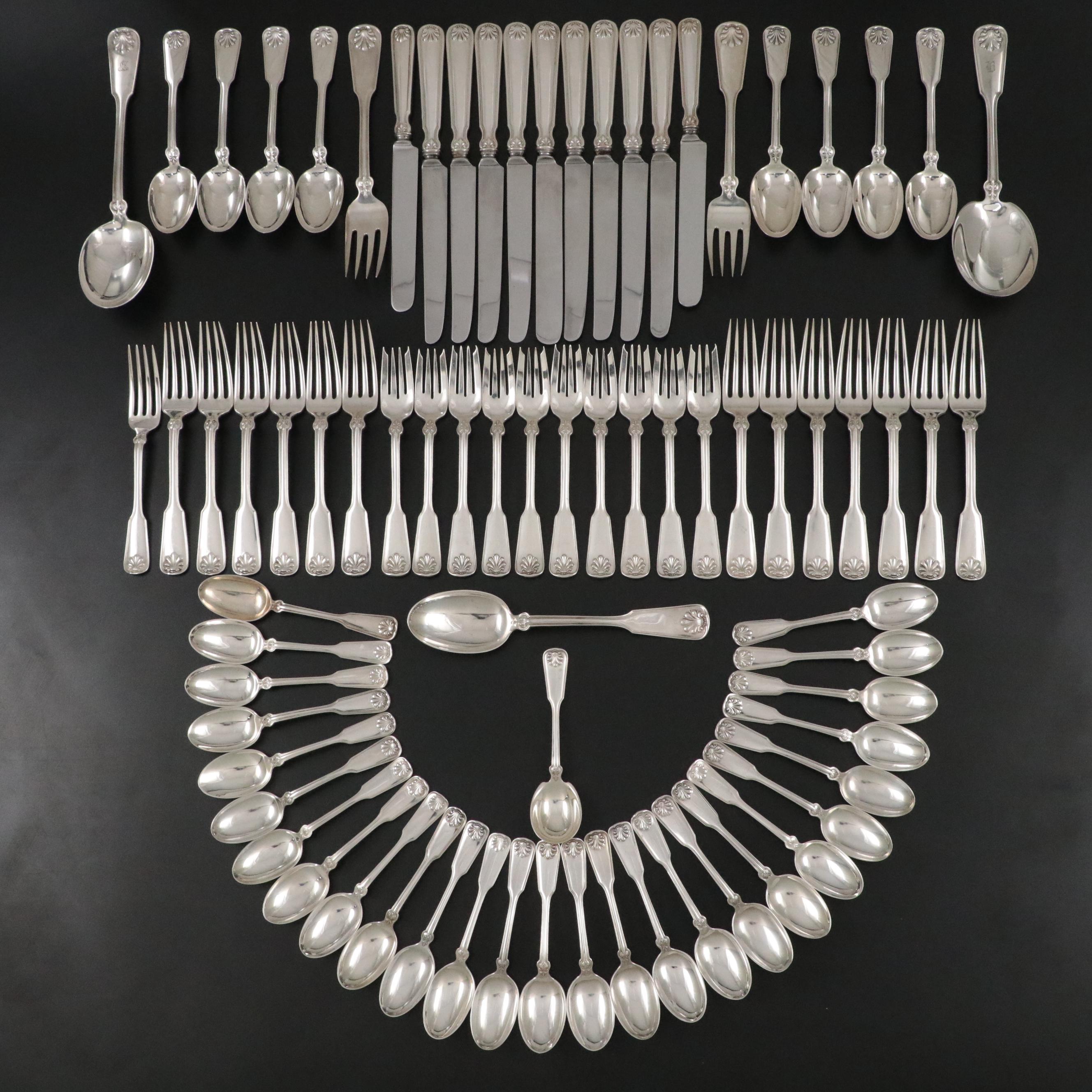 Tiffany & Co. "Shell and Thread" Sterling Silver Flatware, 20th C.