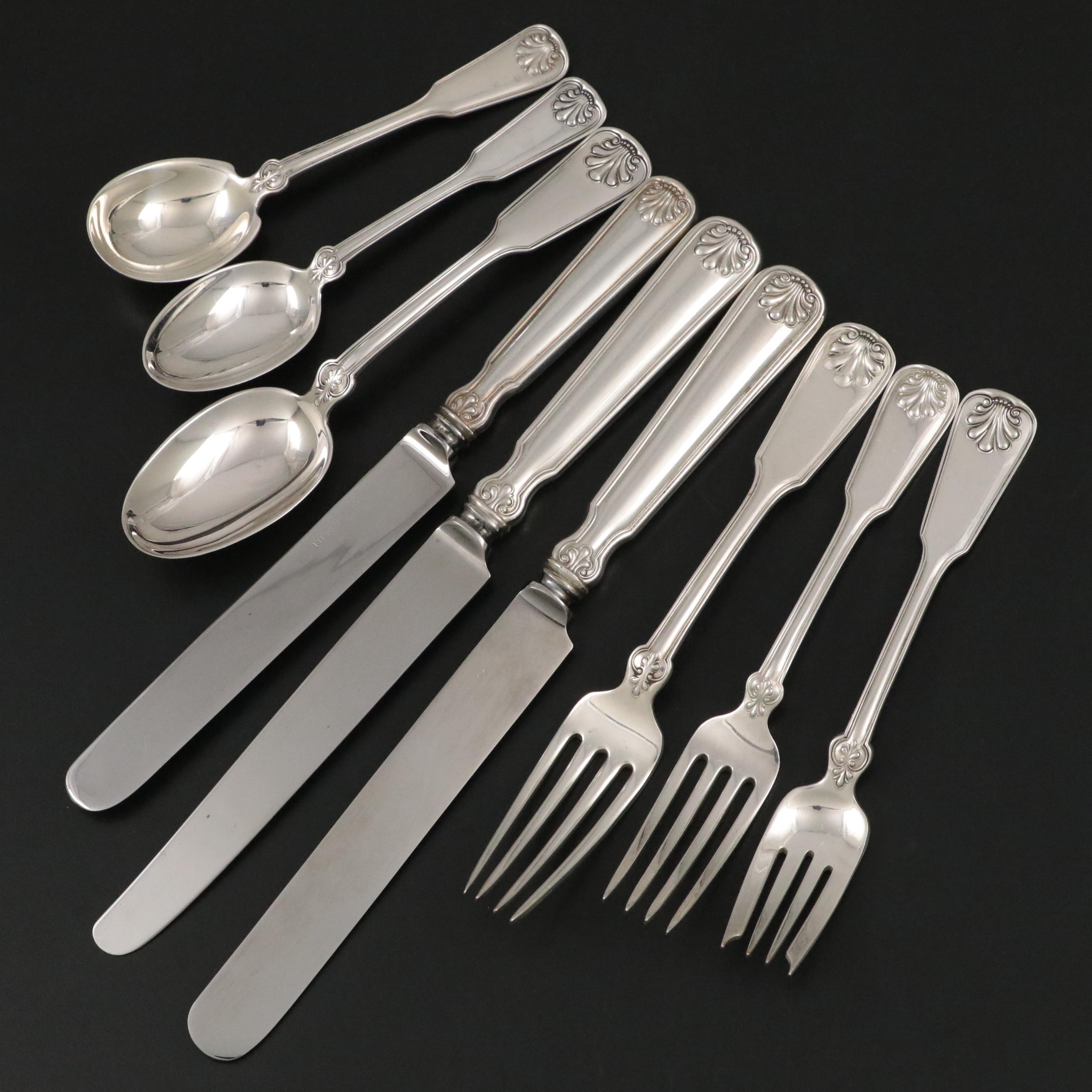 Tiffany & Co. "Shell and Thread" Sterling Silver Flatware, 20th C.
