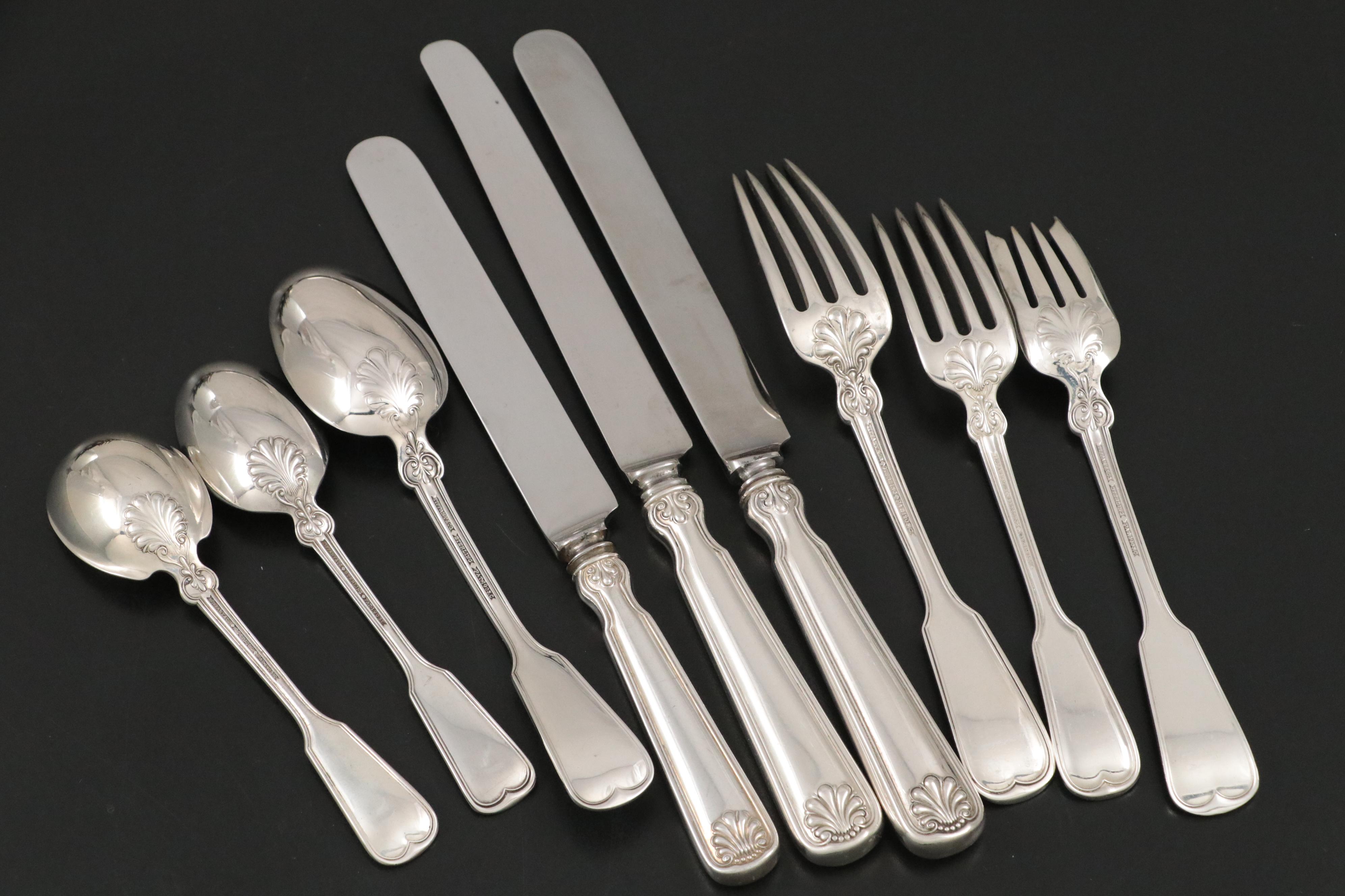 Tiffany & Co. "Shell and Thread" Sterling Silver Flatware, 20th C.