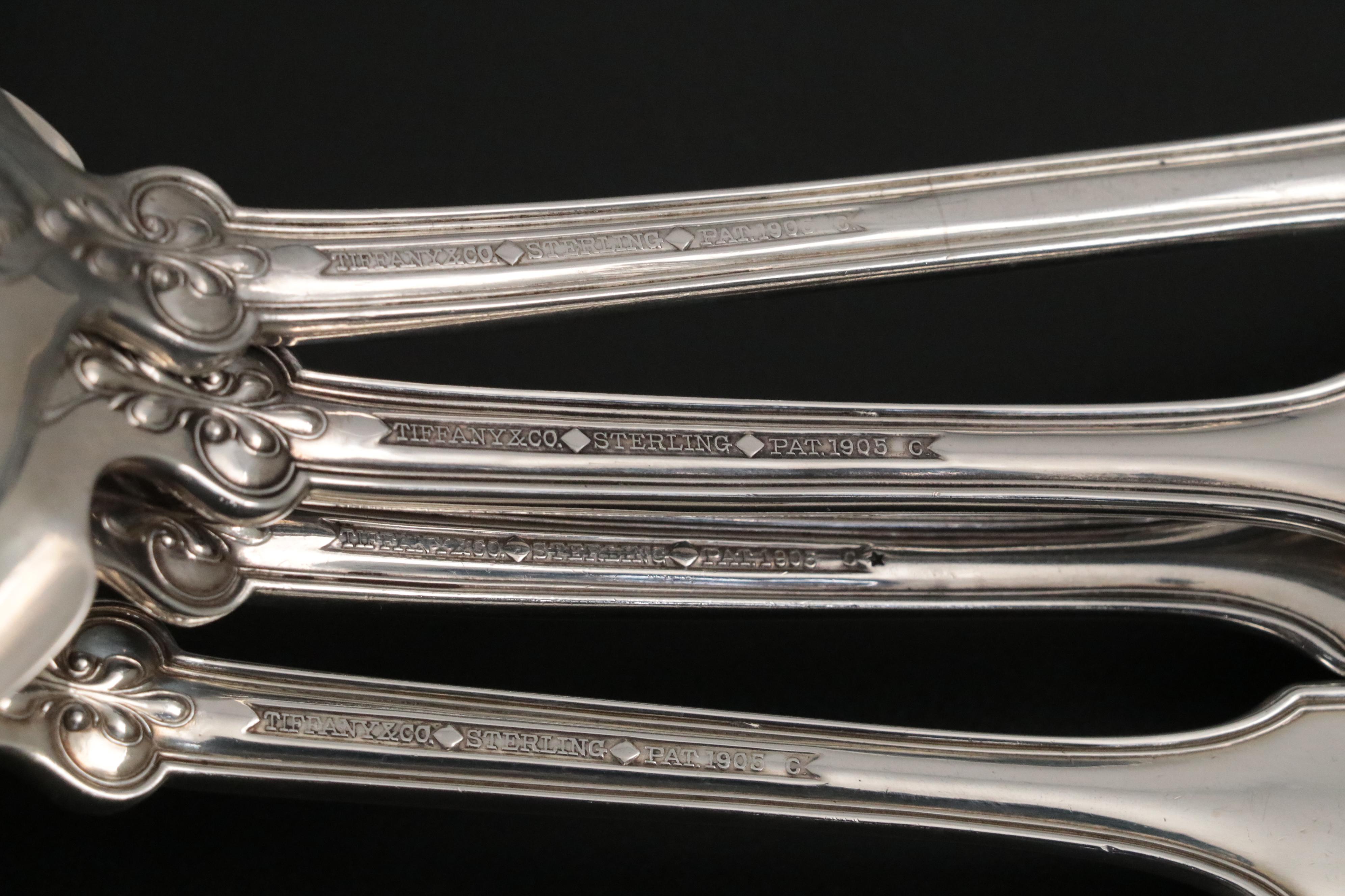 Tiffany & Co. "Shell and Thread" Sterling Silver Flatware, 20th C.