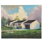 S. Csendes Residential Landscape Oil Painting "Herman's Tampa Home," 1962