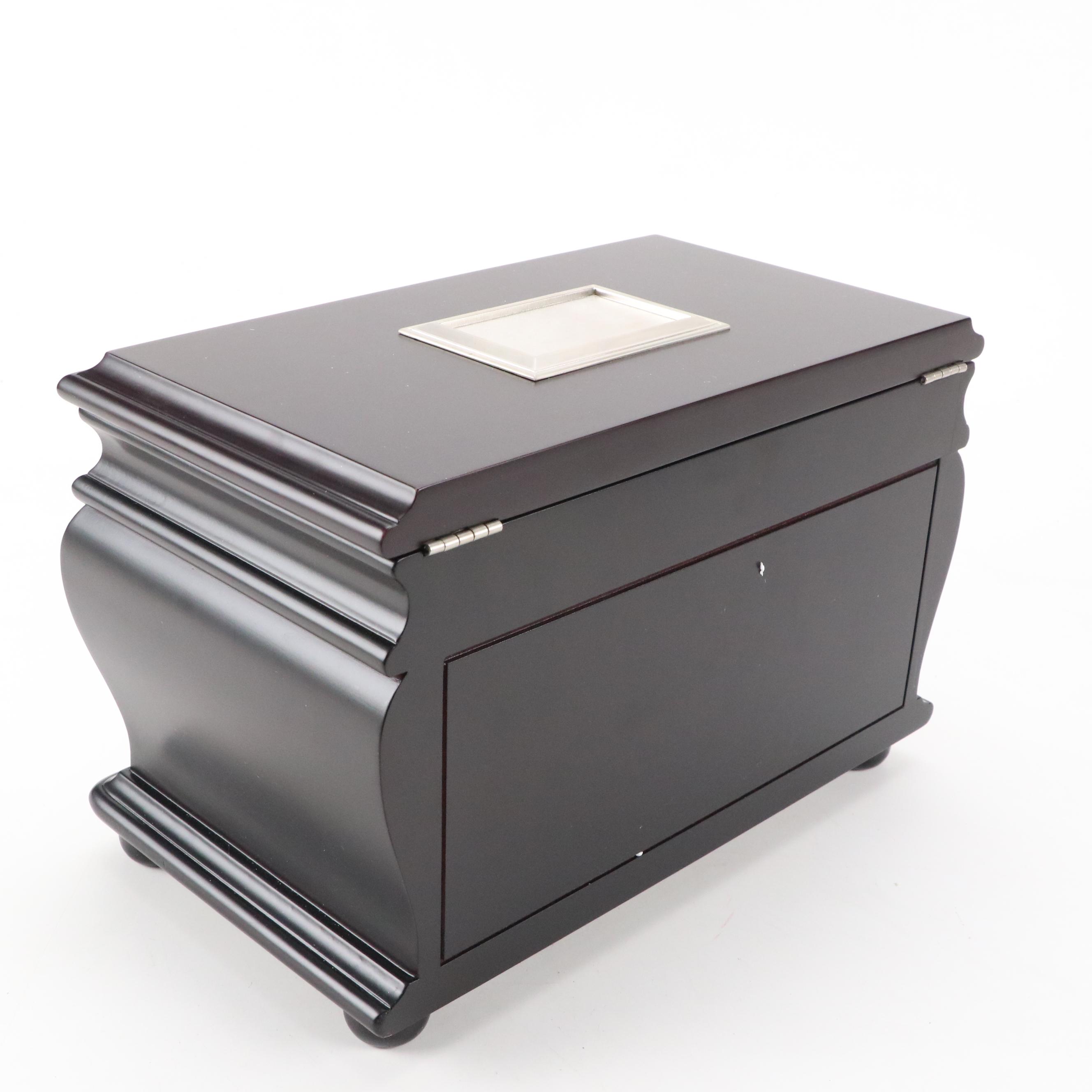 Things Remembered Ebonized Wood Bombé Jewelry Box