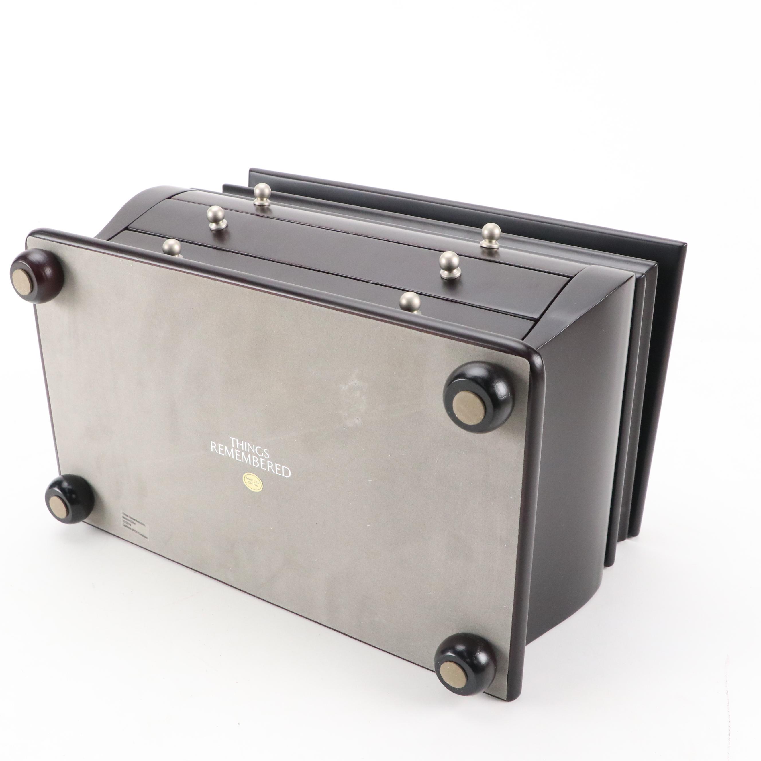 Things Remembered Ebonized Wood Bombé Jewelry Box