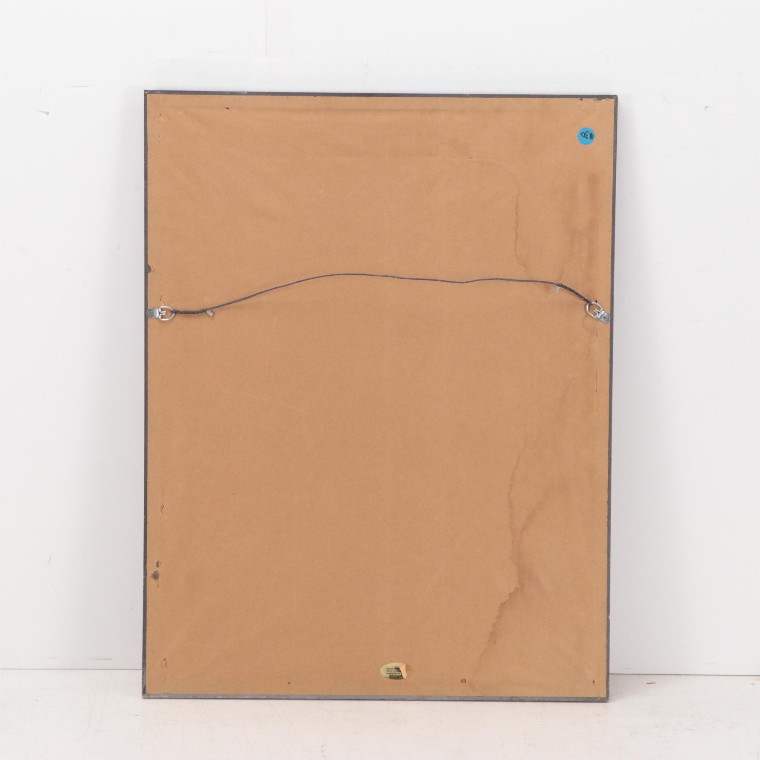 Landscape Linocut, Mid-20th Century