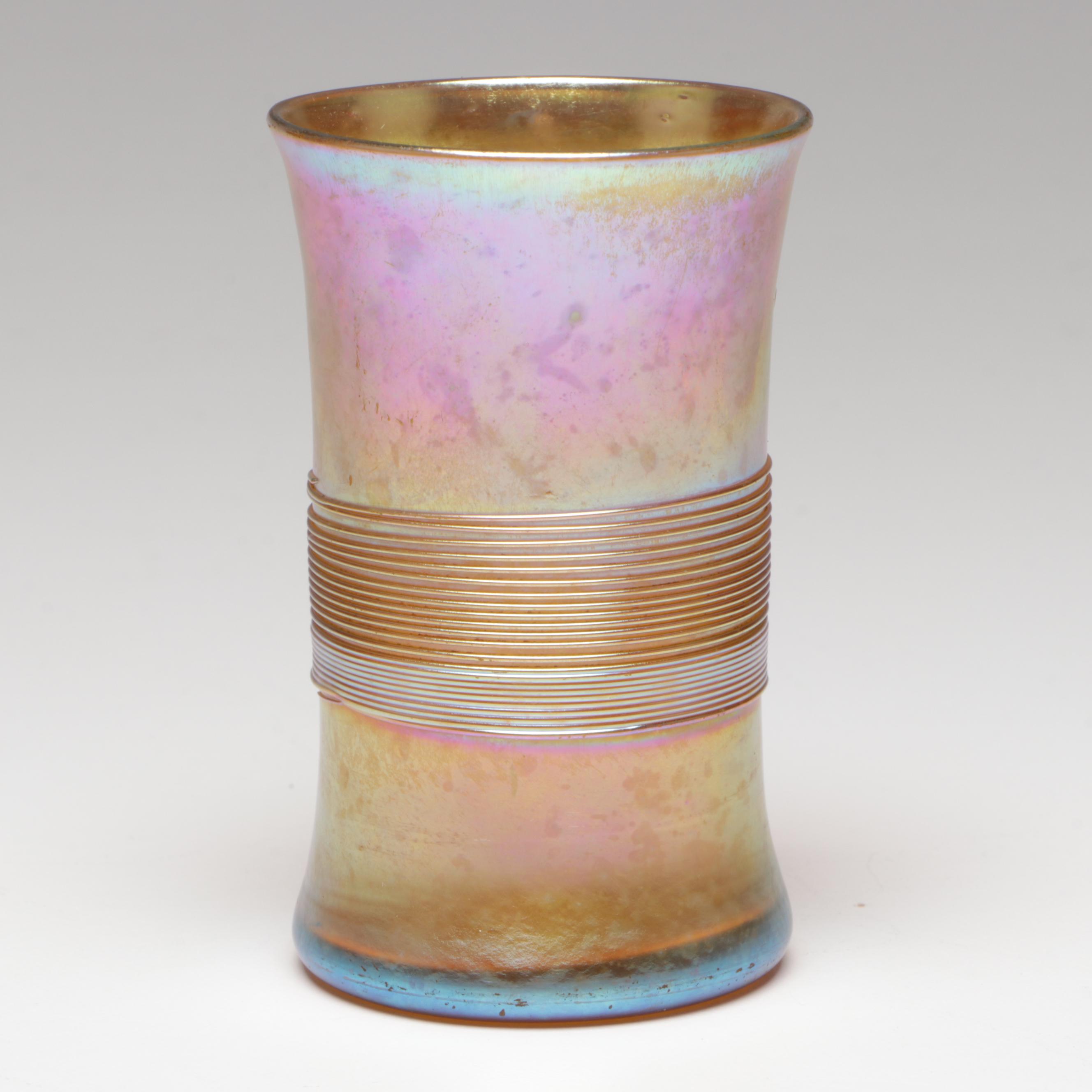 Louis Comfort Tiffany Threaded Favrile Art Glass Cordial, Early 20th Century