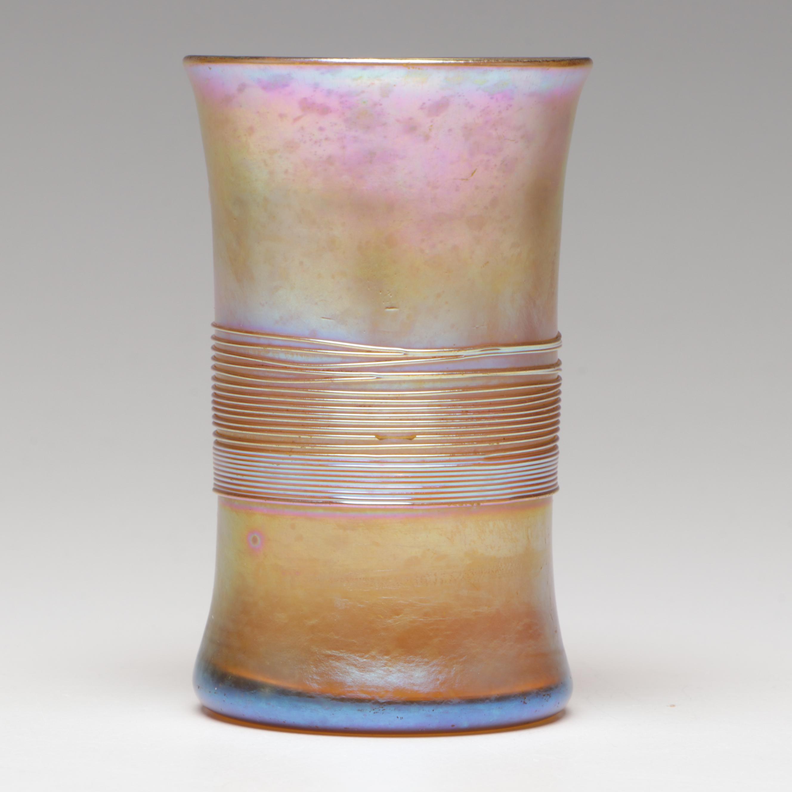 Louis Comfort Tiffany Threaded Favrile Art Glass Cordial, Early 20th Century