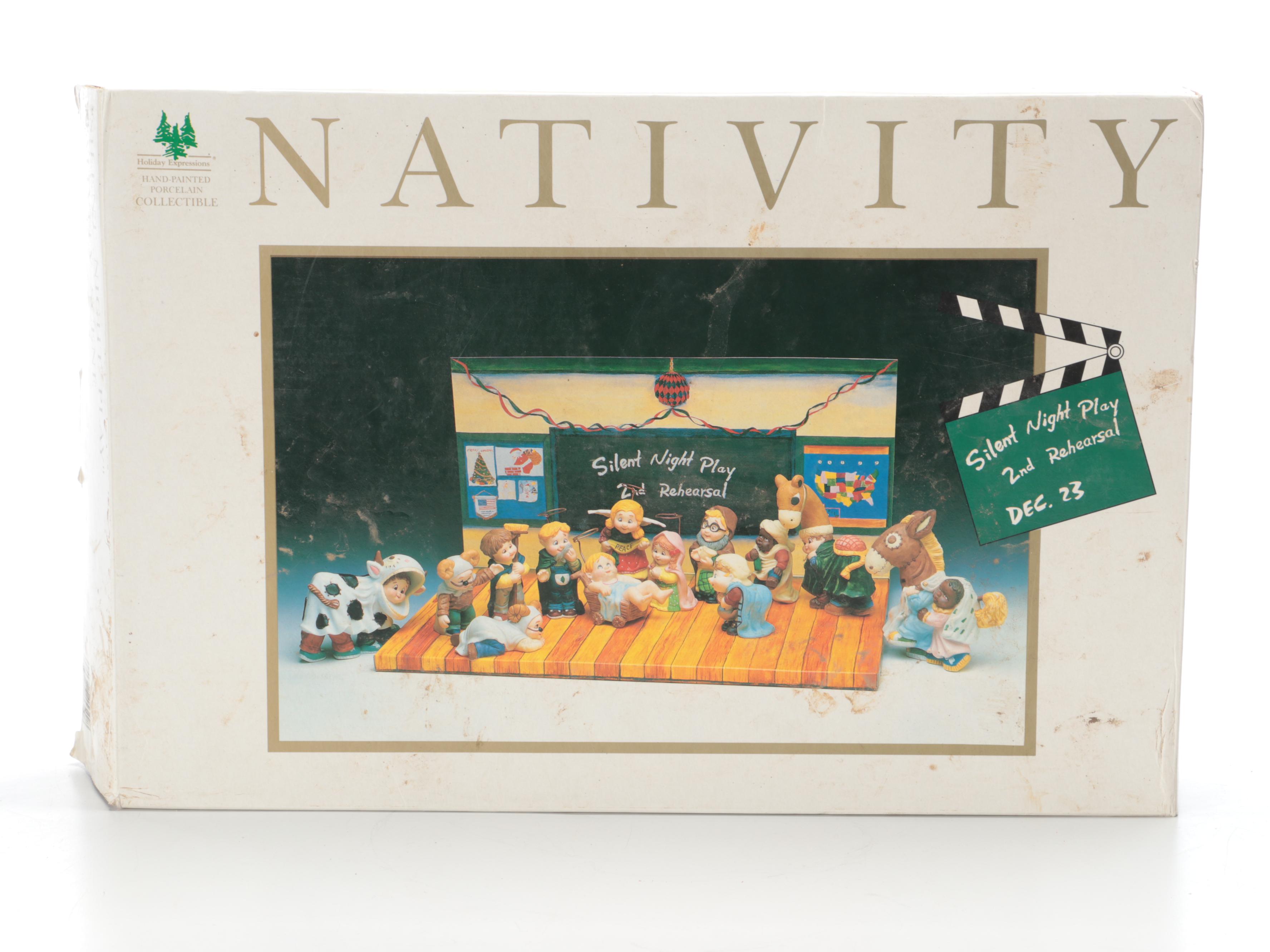 Hallmark Porcelain Nativity Set with Roman Bisque Nativity Set and More