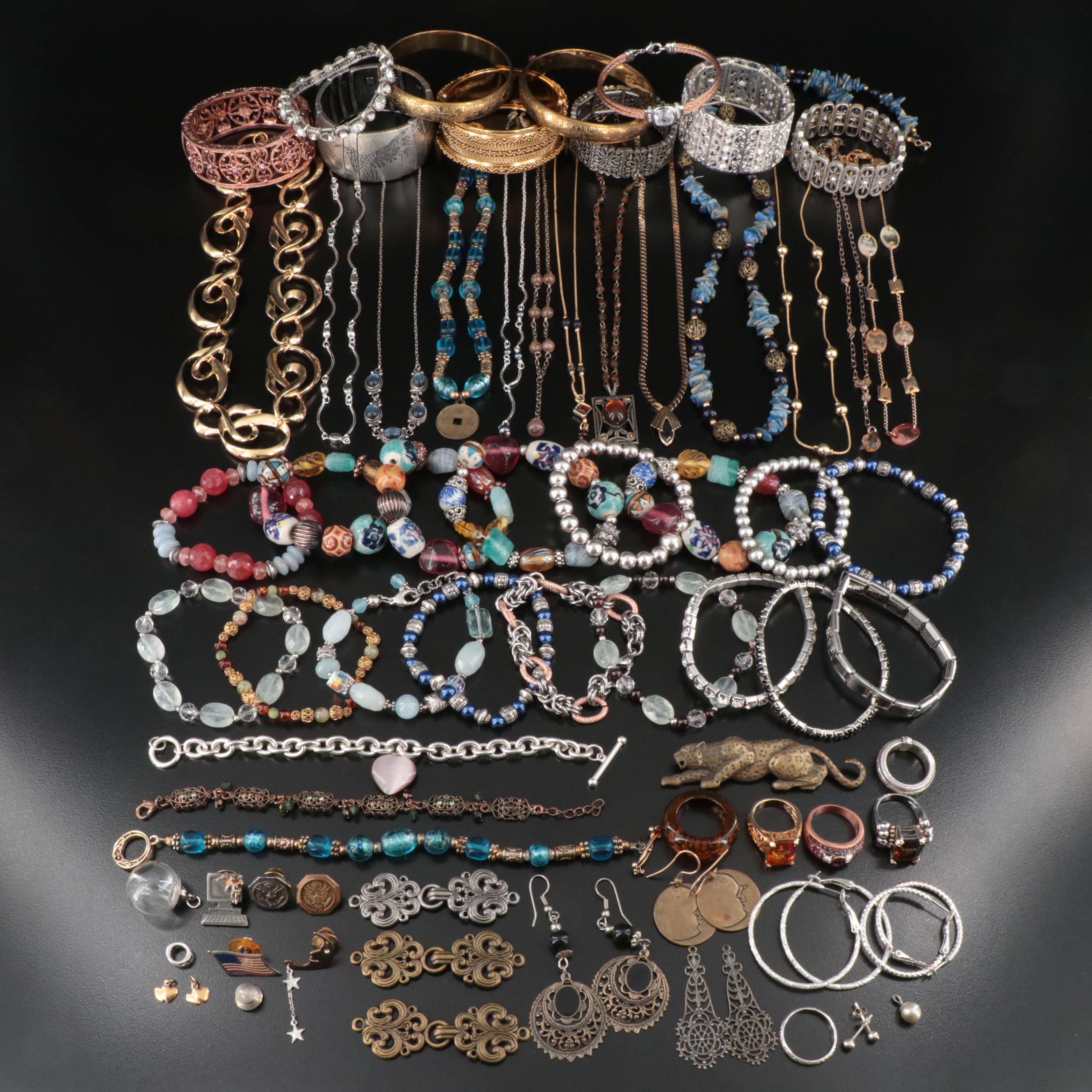 Vintage Style Jewelry Collection Including Milor Sterling