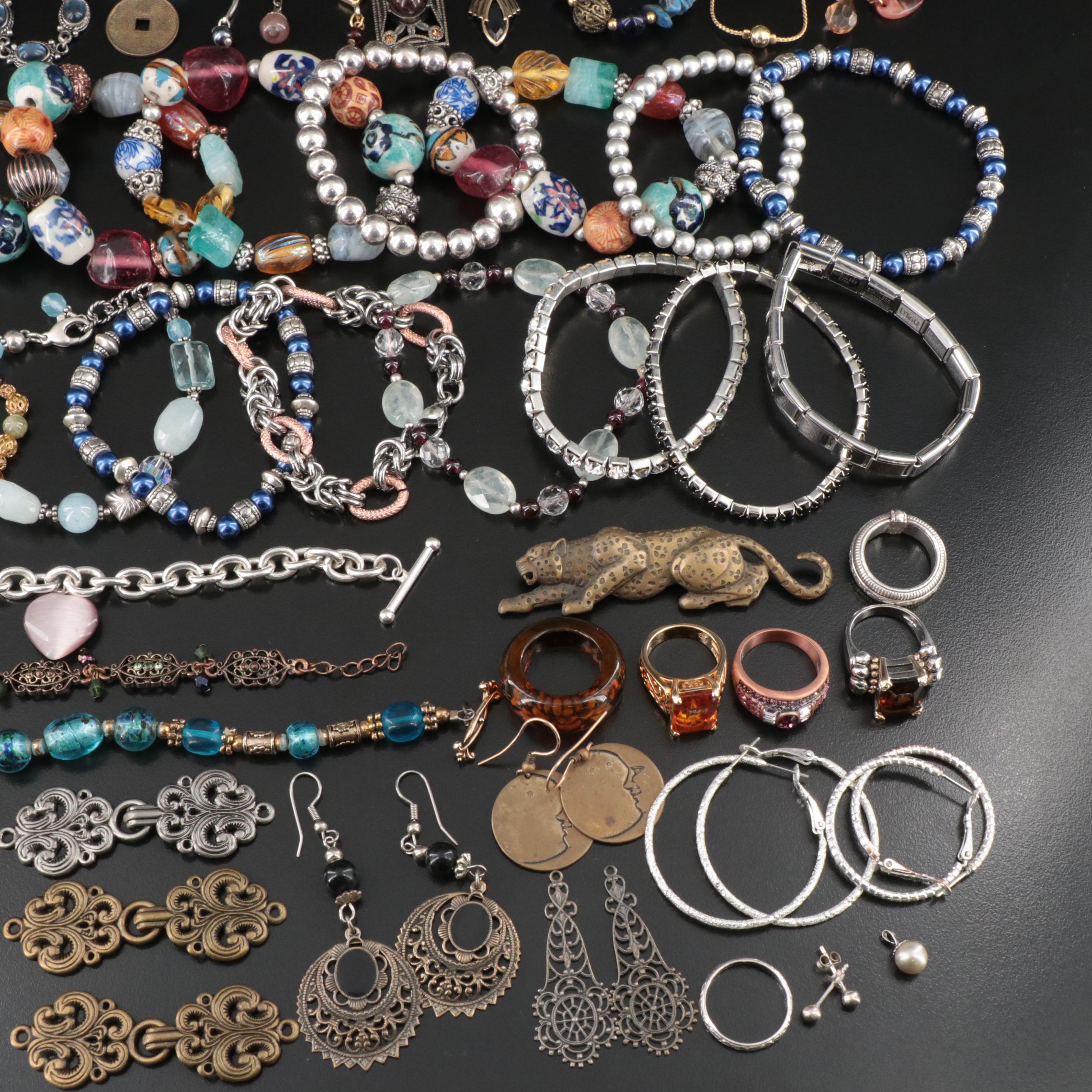 Vintage Style Jewelry Collection Including Milor Sterling