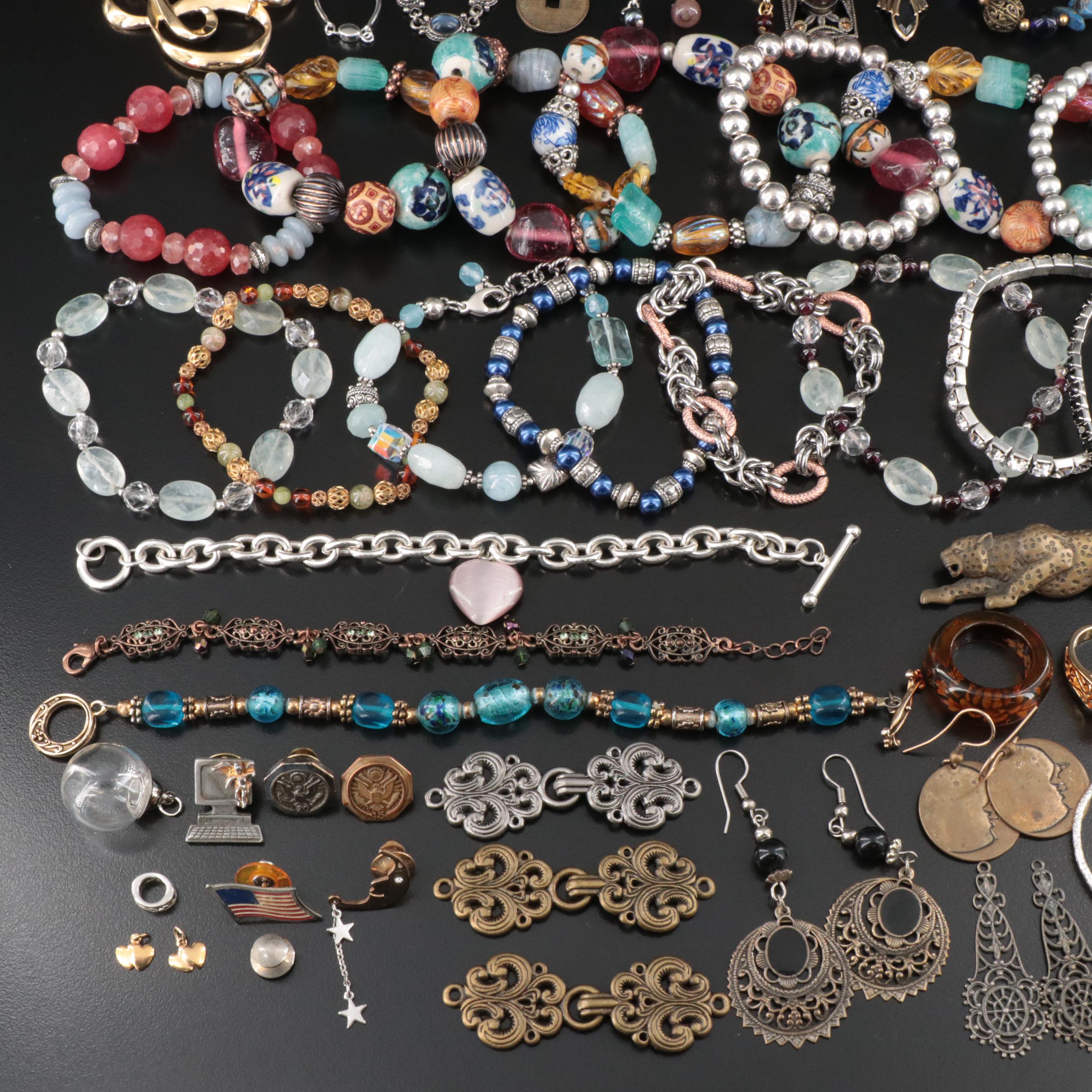 Vintage Style Jewelry Collection Including Milor Sterling