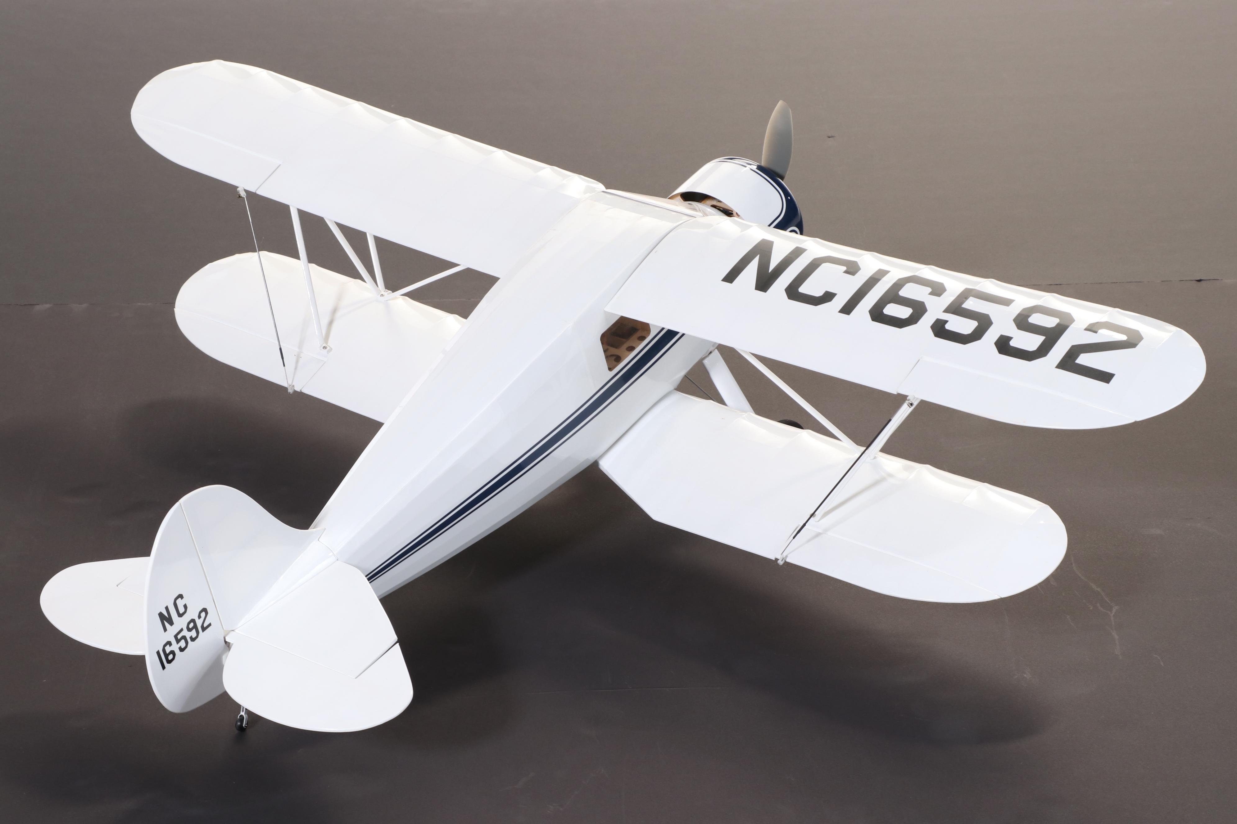 Waco Golden Age Biplane With Vintage Wooden RC Control Portable Cabinet