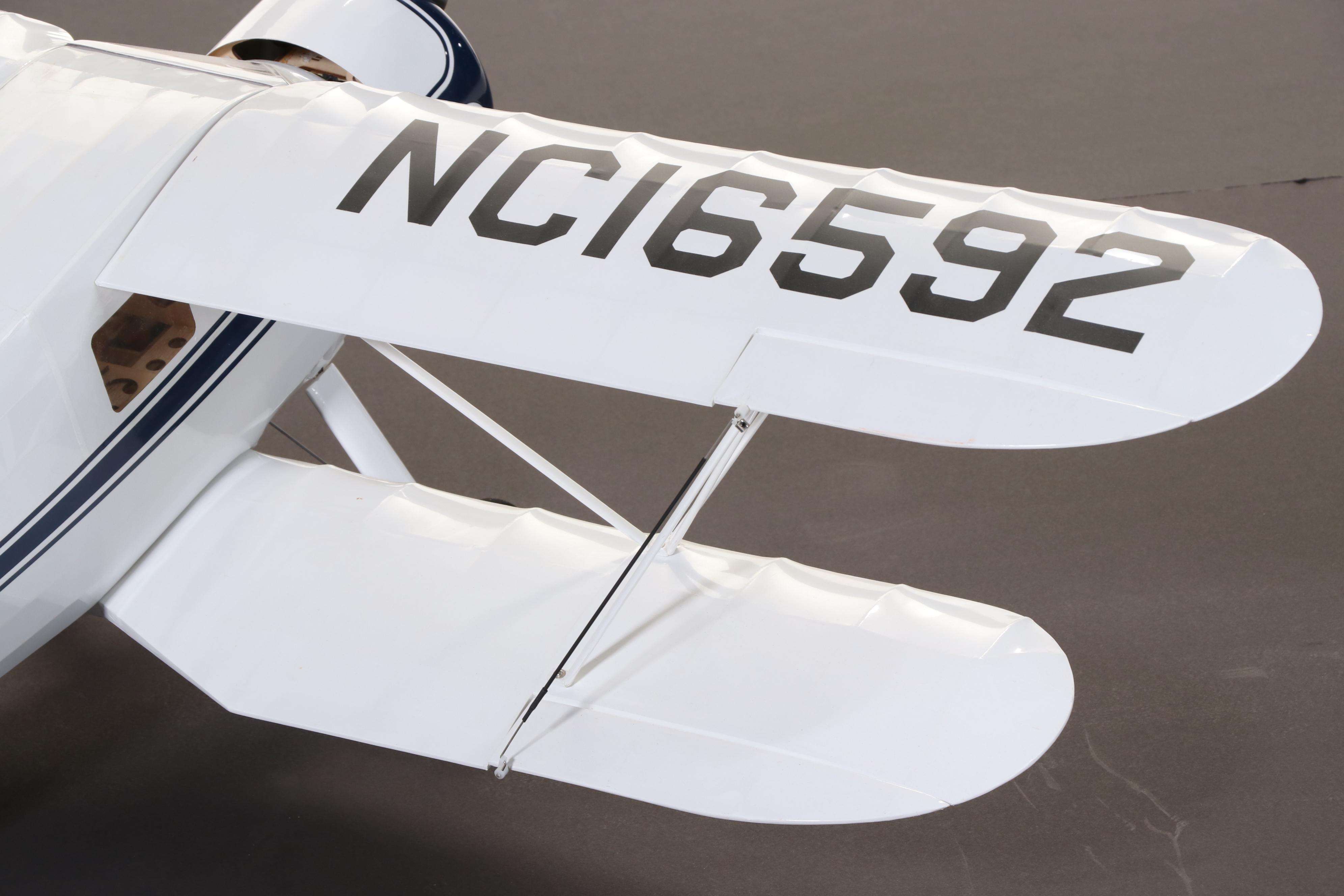 Waco Golden Age Biplane With Vintage Wooden RC Control Portable Cabinet