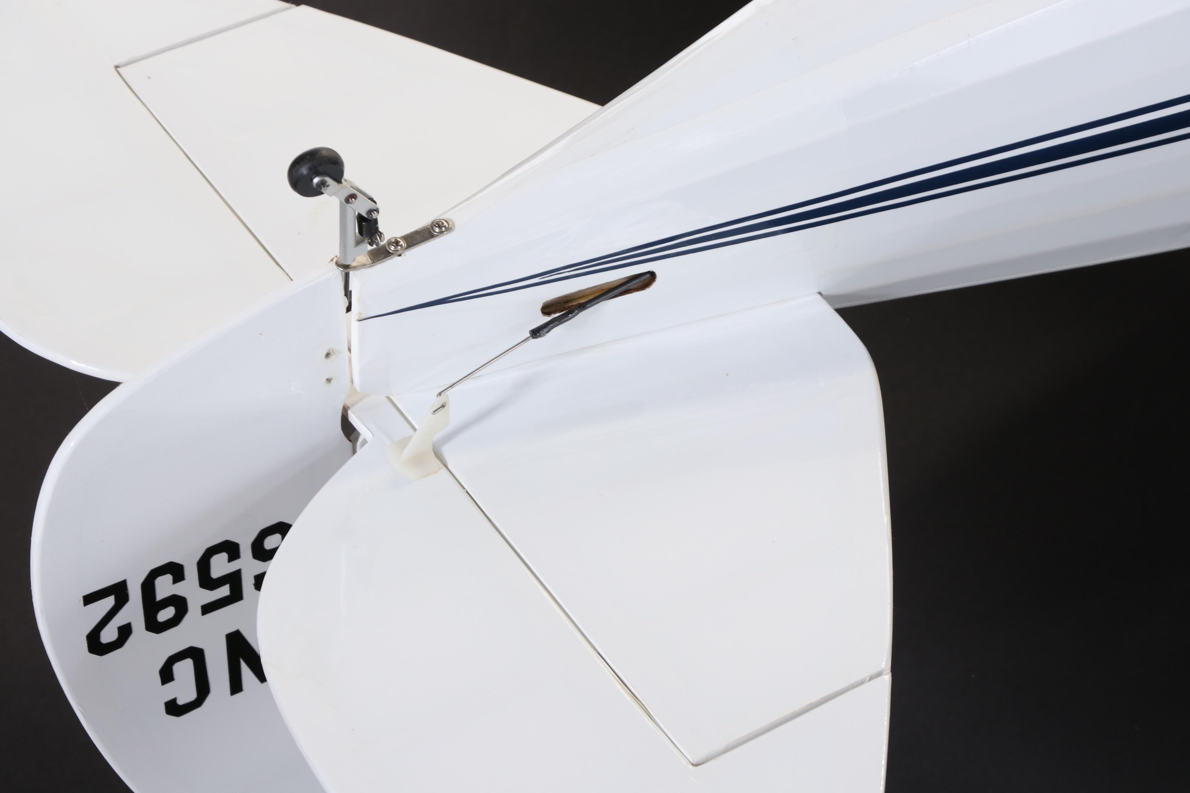 Waco Golden Age Biplane With Vintage Wooden RC Control Portable Cabinet