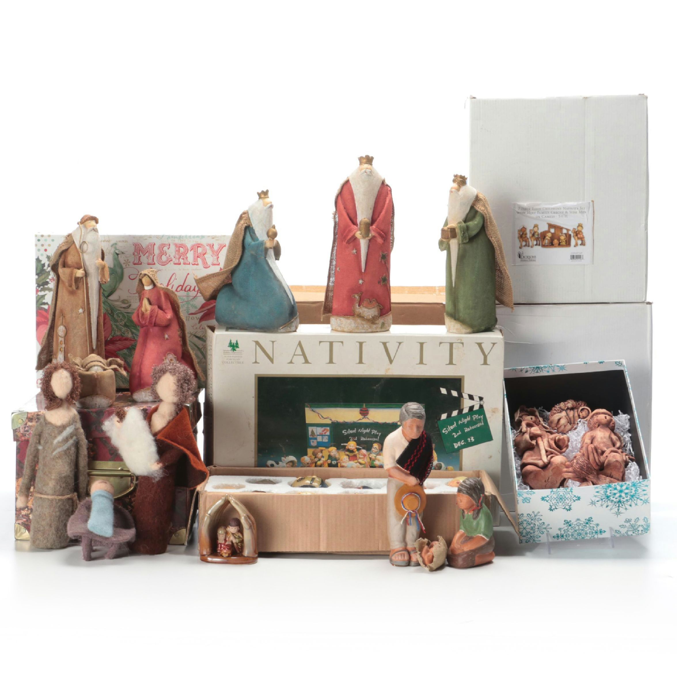 Hallmark Porcelain Nativity Set with Roman Bisque Nativity Set and More