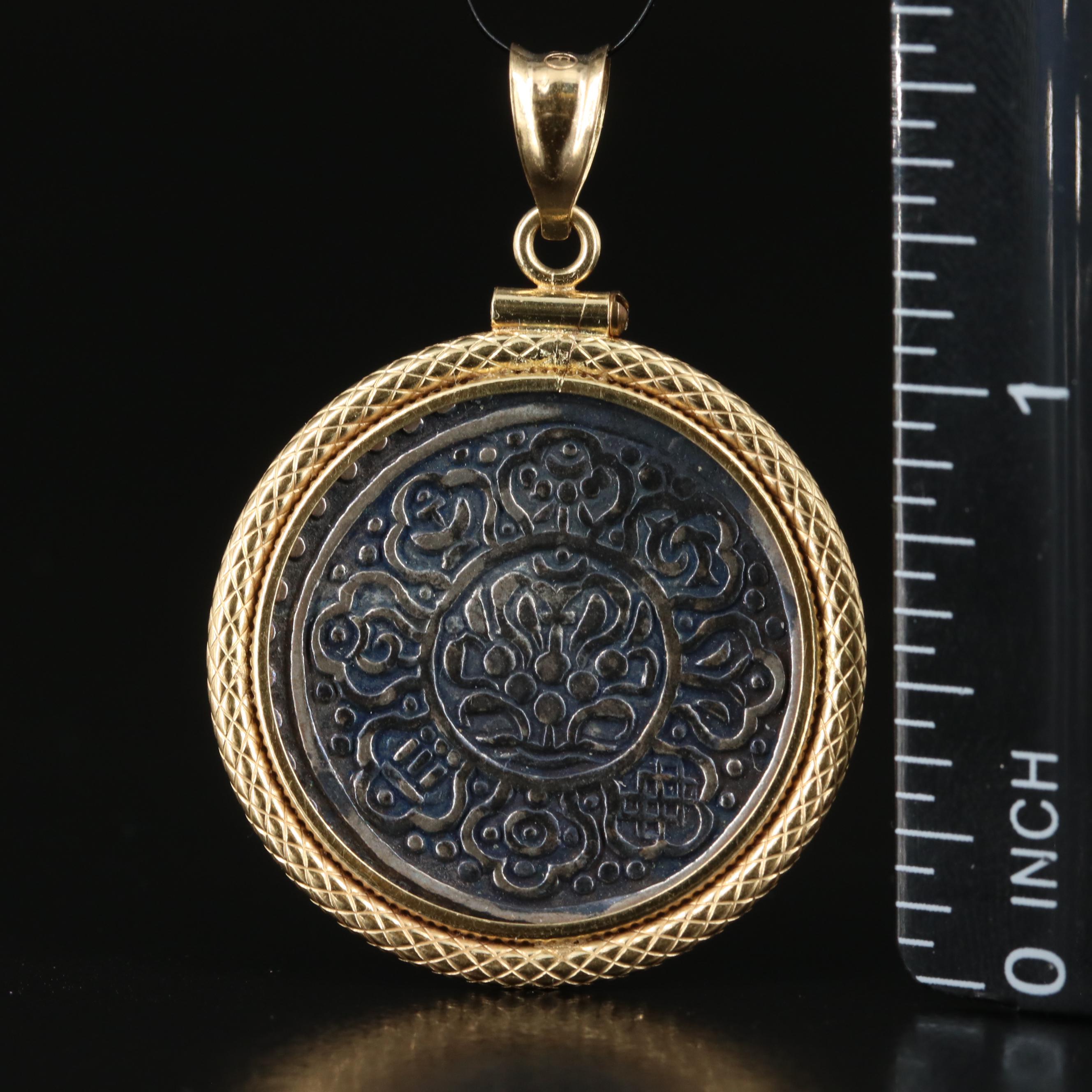 18K Pendant with China - Tibet Autonomous Region Tangka Coin