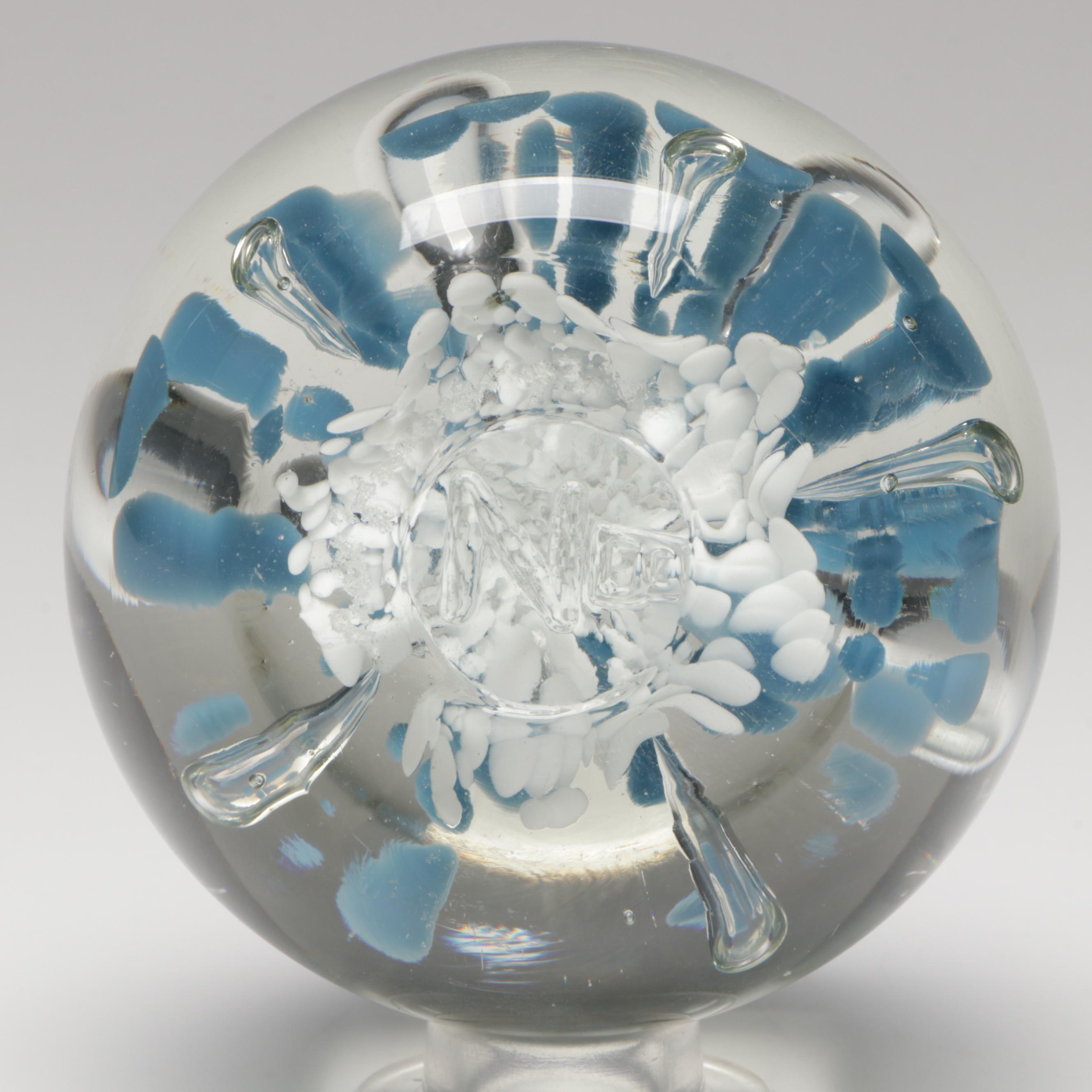 Artist Signed Handmade Art Glass Paperweights, Mid to Late 20th Century