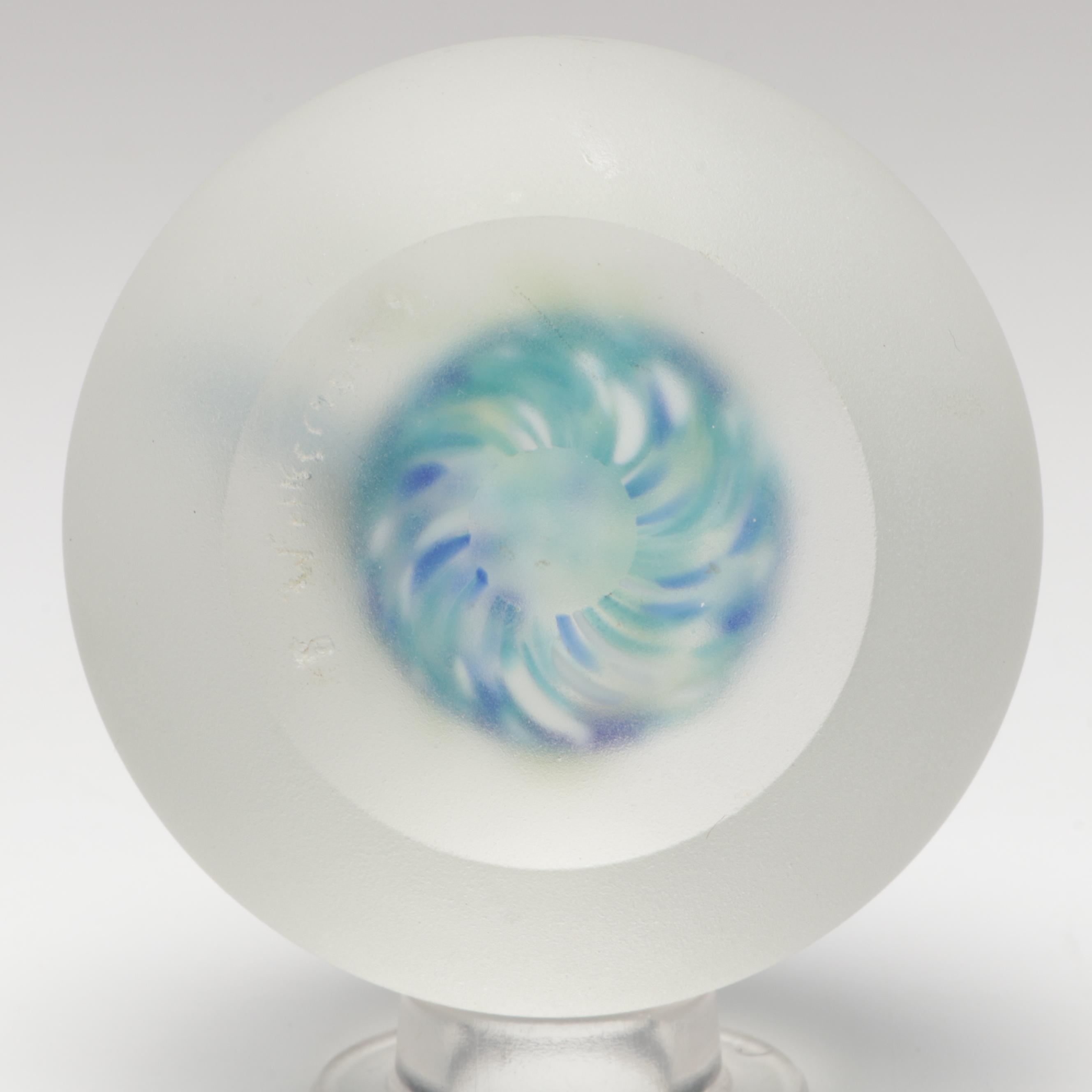 Artist Signed Handmade Art Glass Paperweights, Mid to Late 20th Century