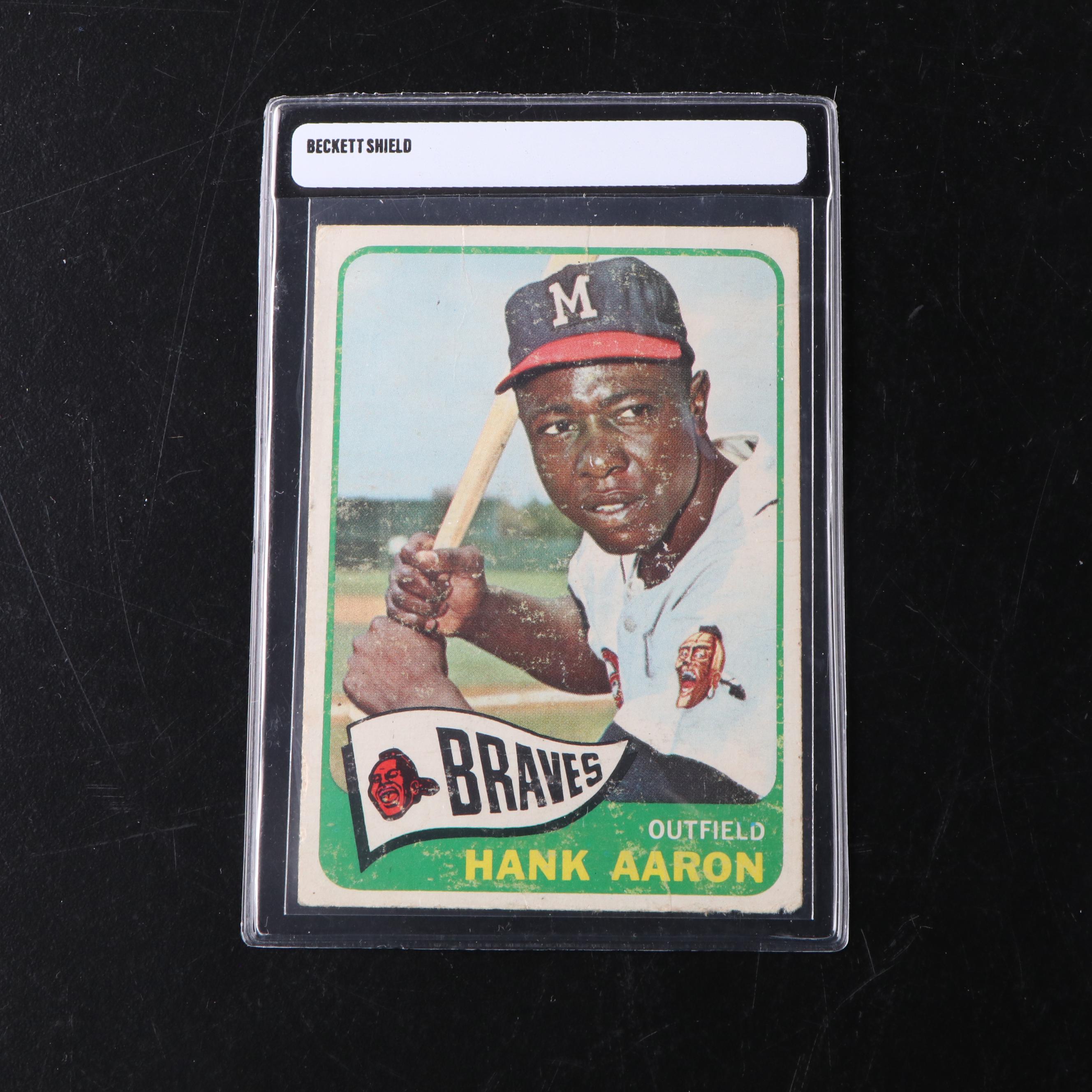 1969 Topps Hank Aaron Baseball Card Graded SGC 3 with 1965 Topps Baseball Card